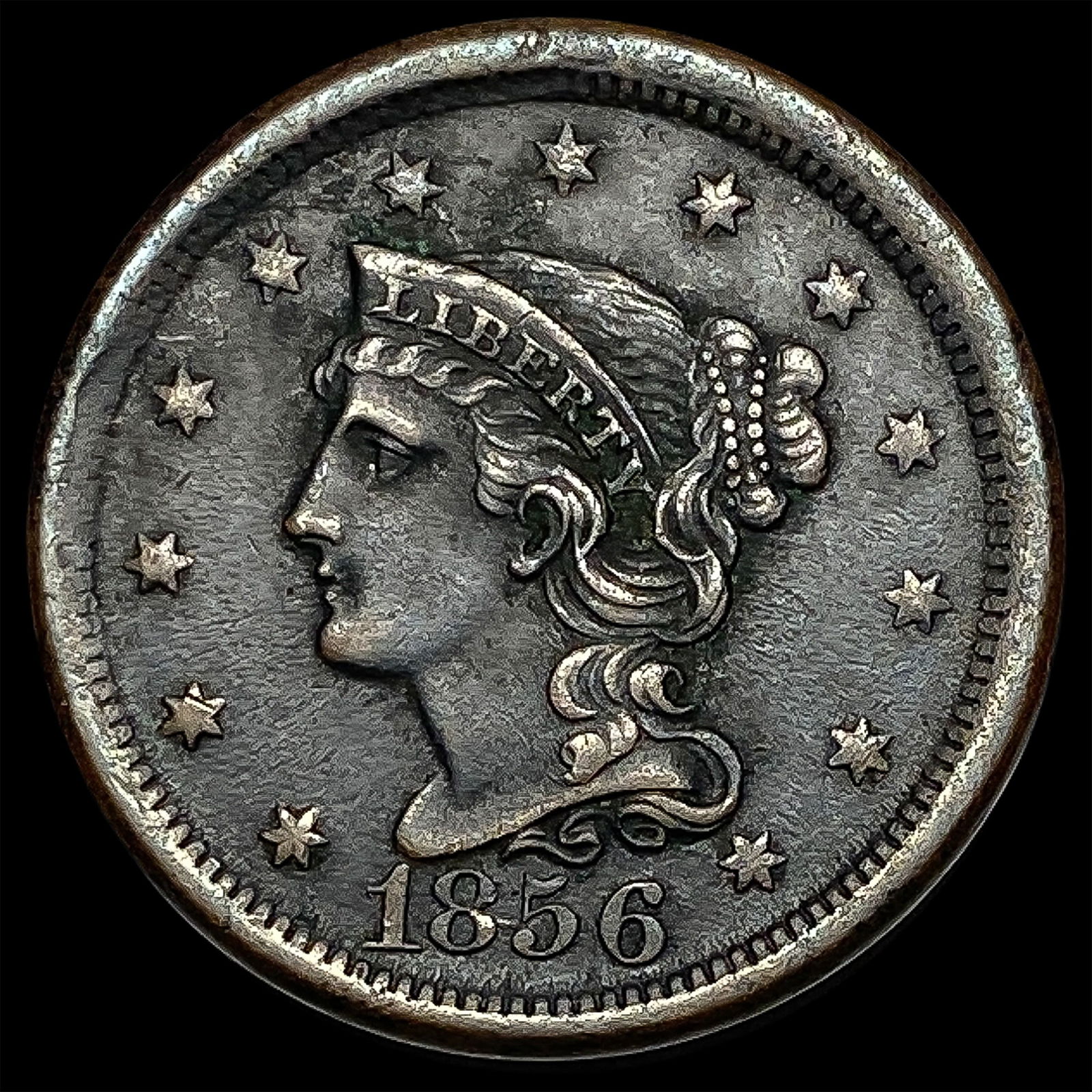 1856 Braided Hair Large Cent CLOSELY UNCIRCULATED (1 of 2)