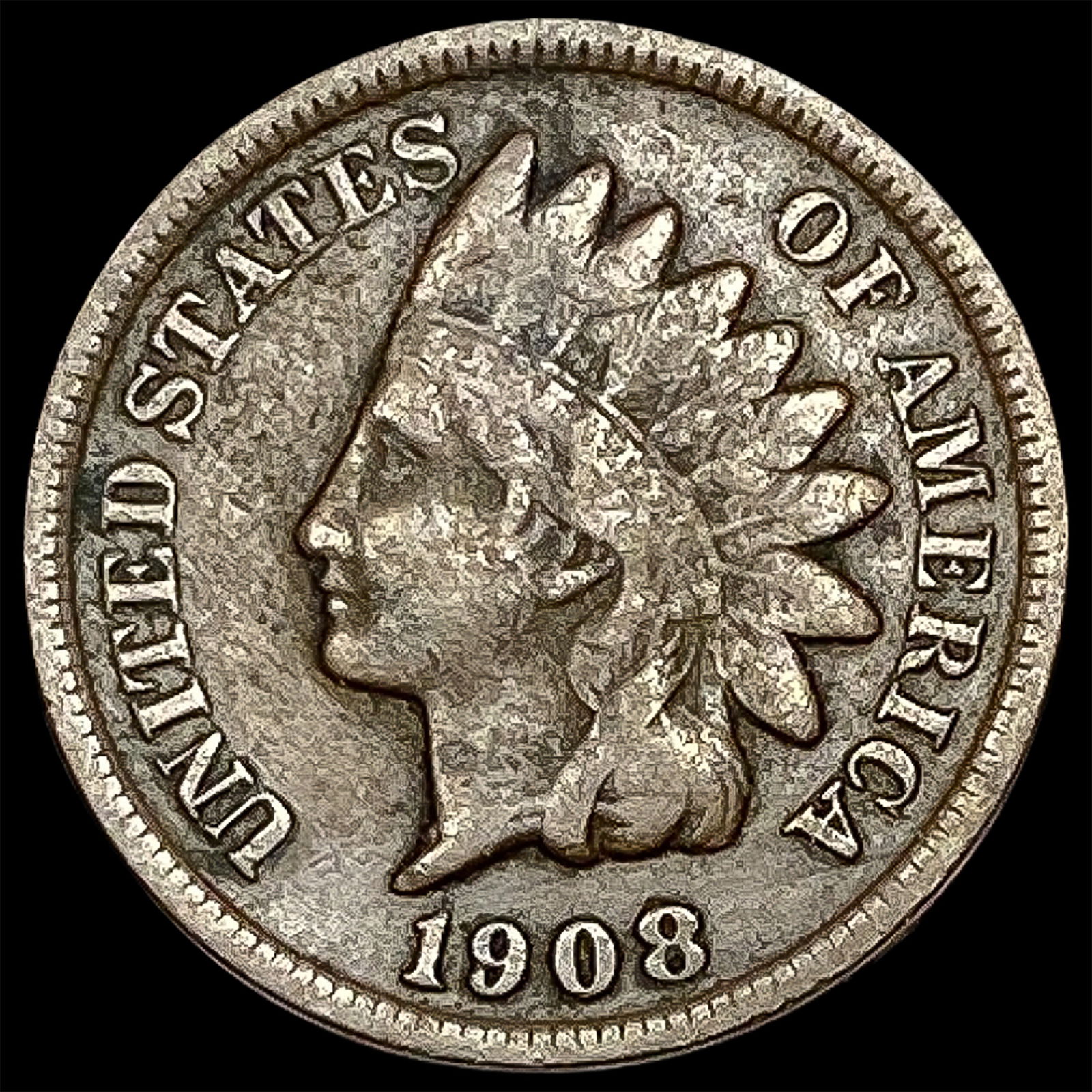 1908-S Indian Head Cent LIGHTLY CIRCULATED (1 of 2)