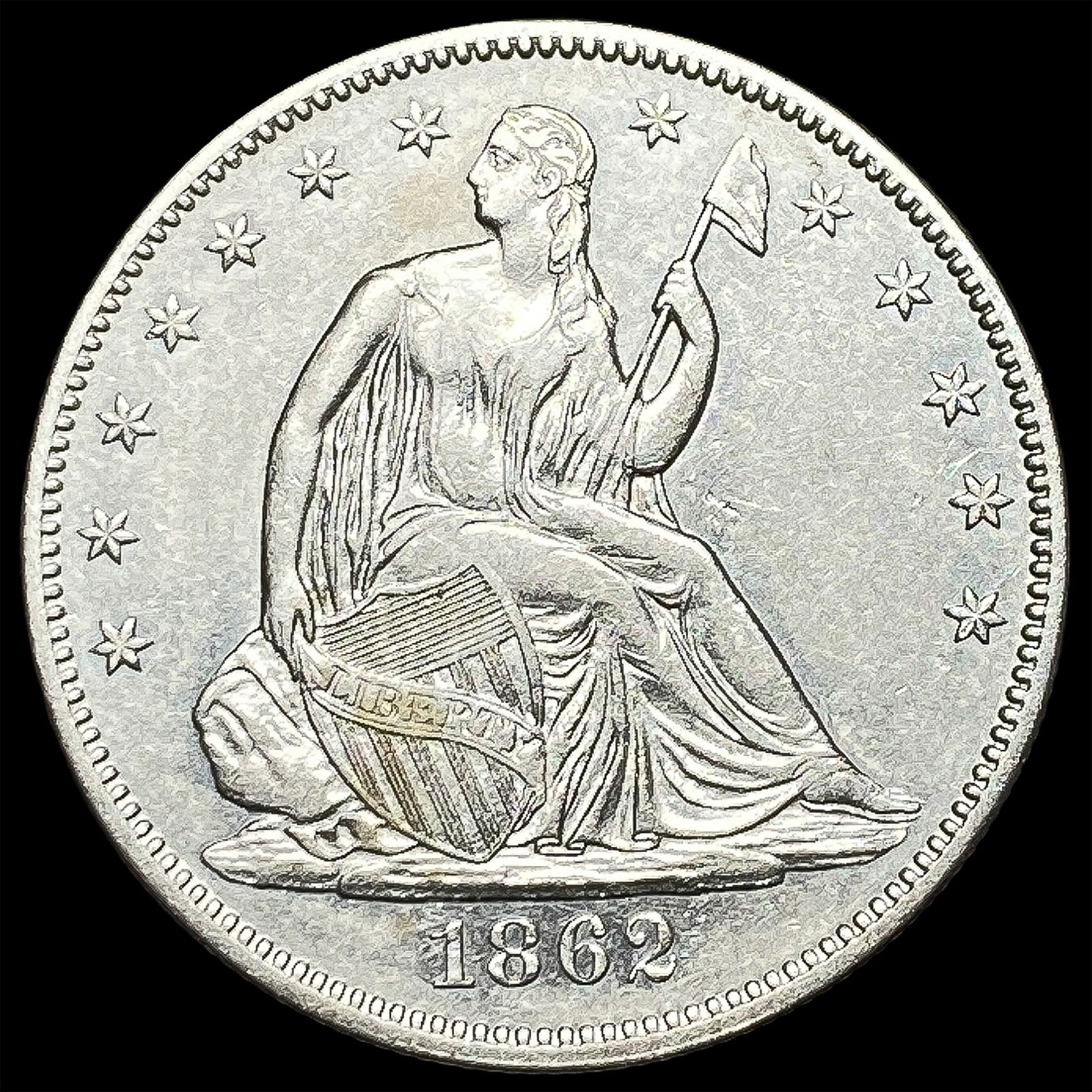 1862 Seated Liberty Half Dollar CLOSELY UNCIRCULATED (1 of 2)