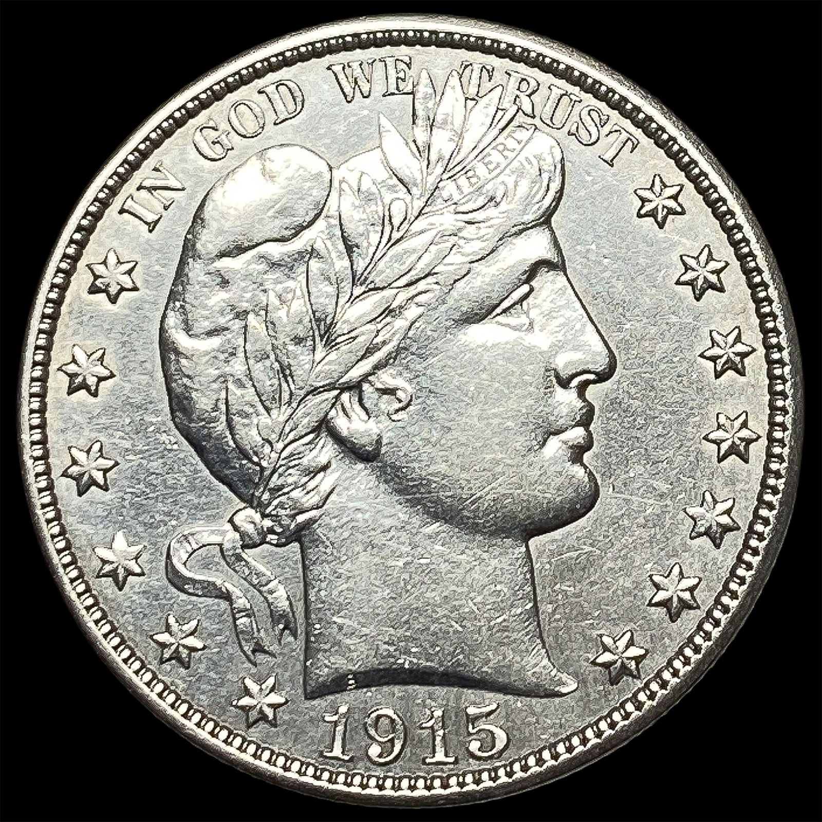 1915-D Silver Half Dollar Barber CLOSELY UNCIRCULATED (1 of 2)