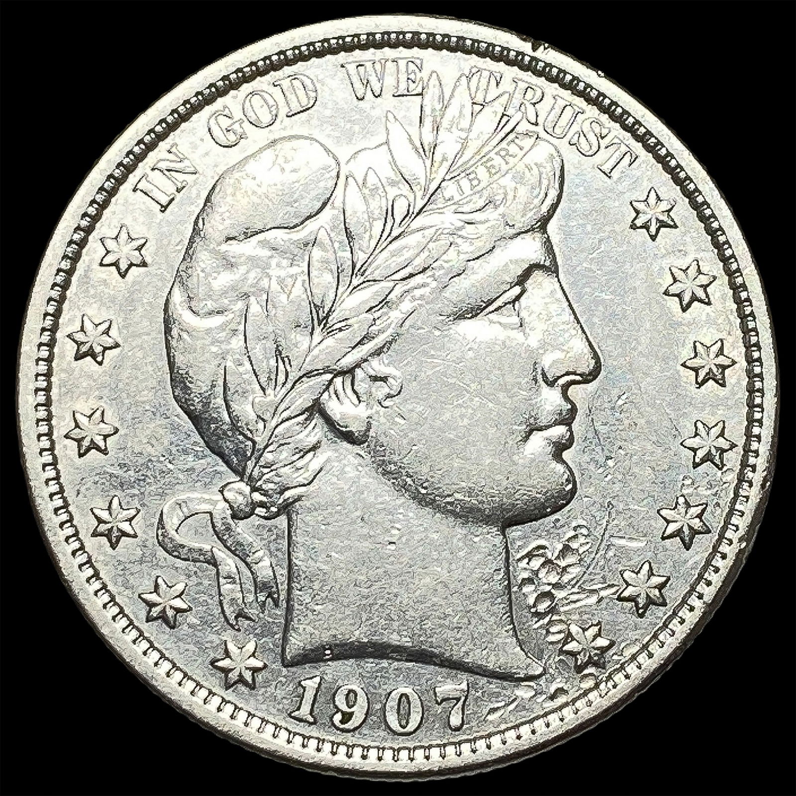 1907-S Silver Barber Half Dollar CLOSELY UNCIRCULATED (1 of 2)