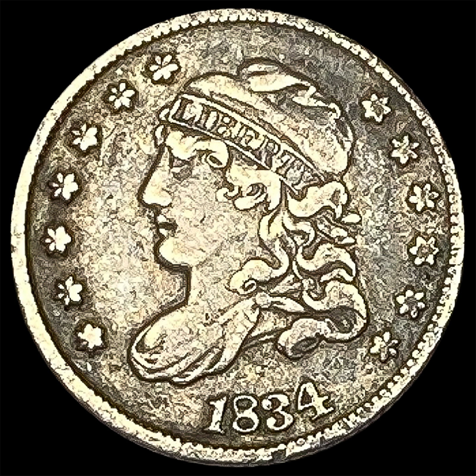 1834 Capped Bust Half Dime NEARLY UNCIRCULATED (1 of 2)