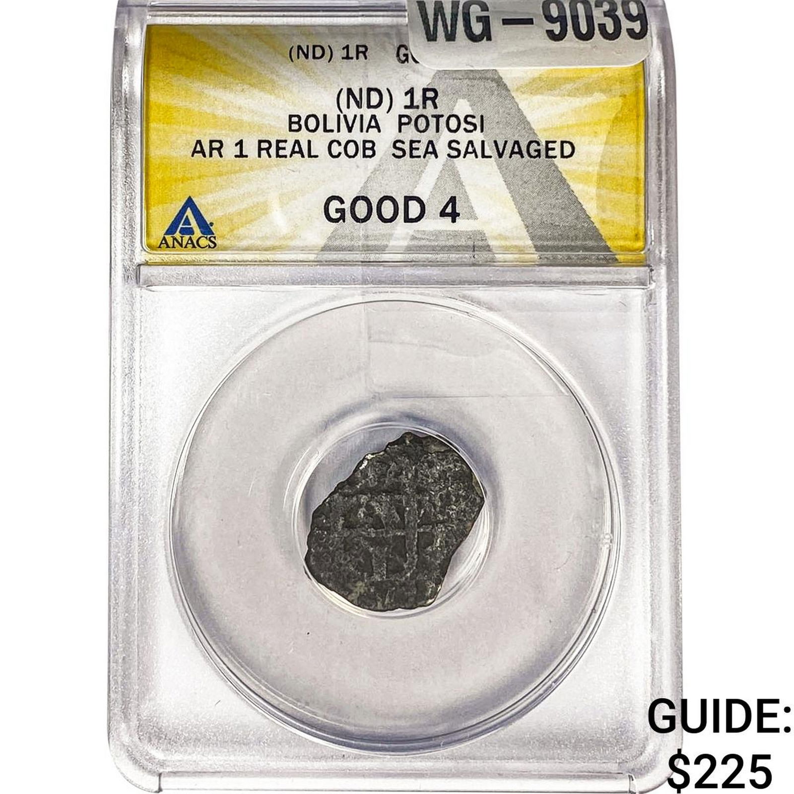 Bolivia Potosi Silver 1 Real Cob Sea Salvaged G4: Bolivia Potosi Silver 1 Real Cob Sea Salvaged G4