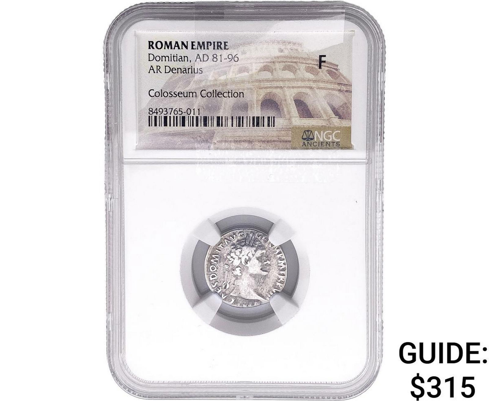 Roman Domitian, AD 81-96 AR Denarius NGC F: Roman Domitian, AD 81-96 AR Denarius NGC F