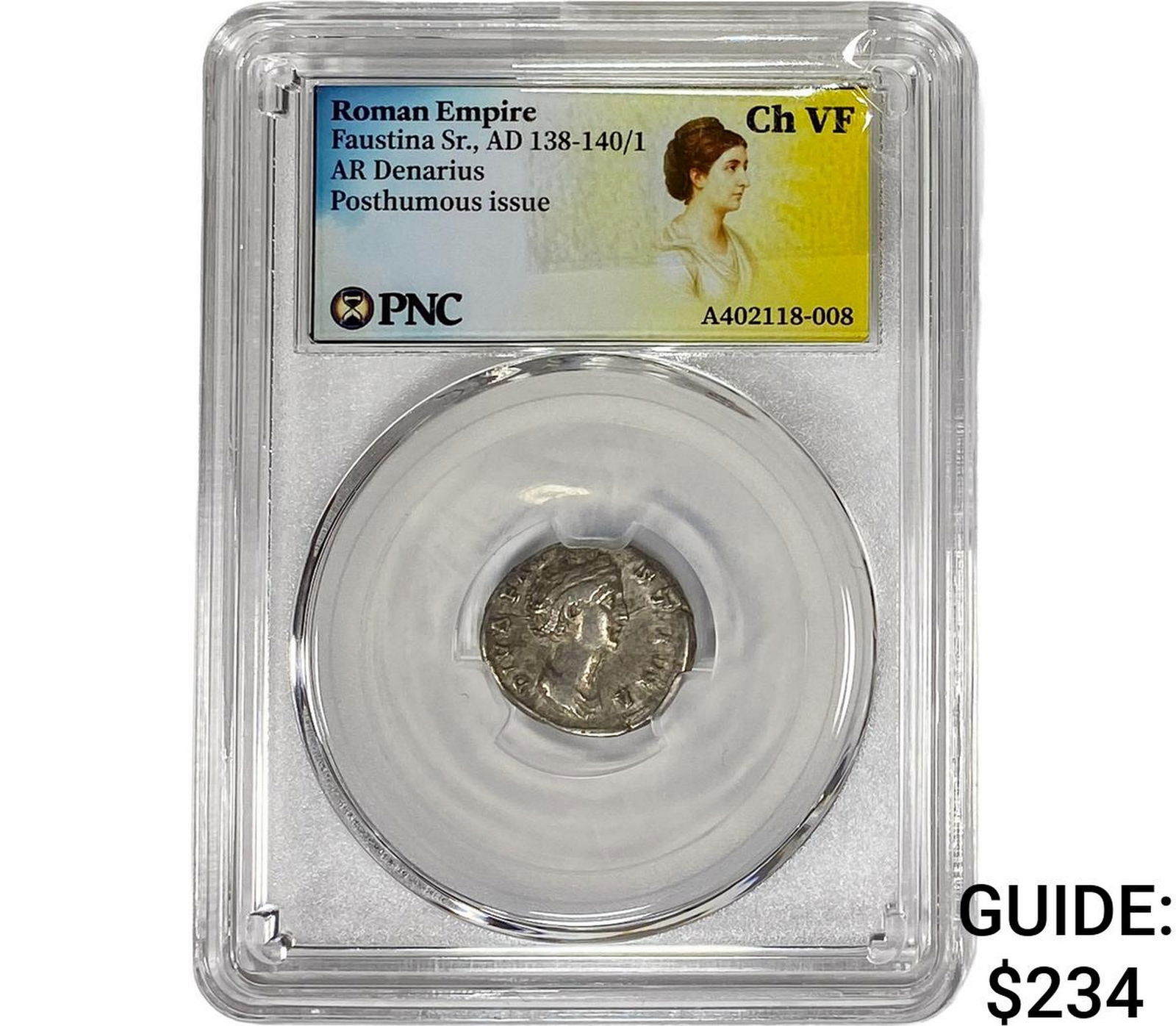 Roman Faustina Sr.,AD 138-140/1 AR Denarius PNC ChVF: Roman Faustina Sr.,AD 138-140/1 AR Denarius PNC ChVF