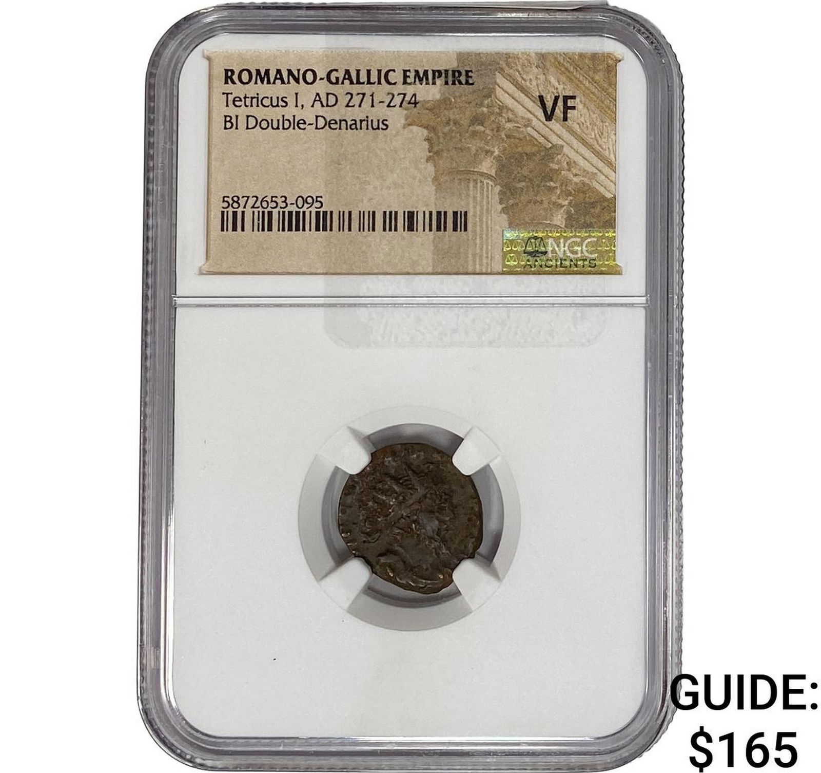 Romano-Gallic TetricusI, AD271-274 BIDbl-Denarius NGC VF (1 of 2)