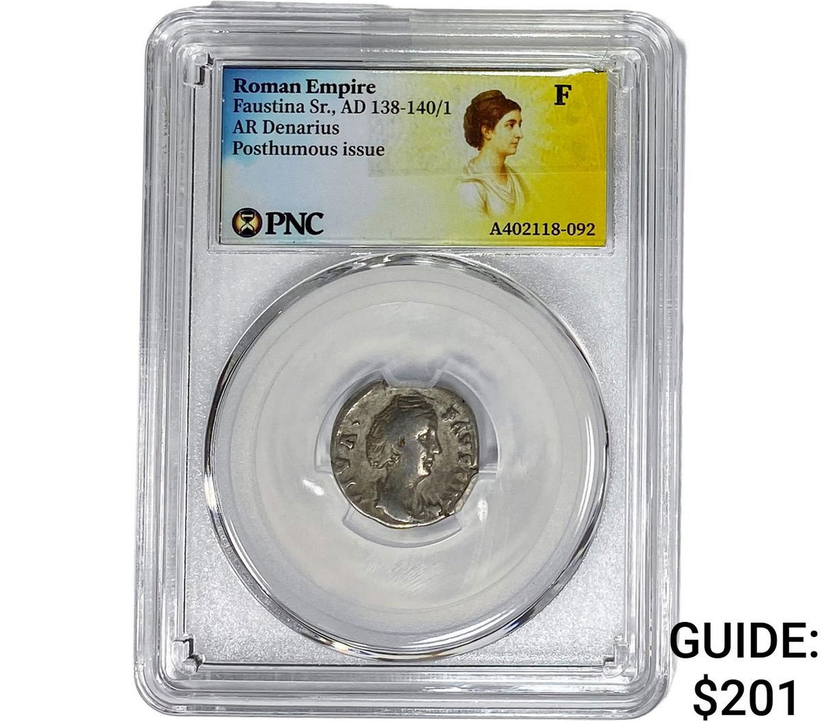Roman Faustina Sr.,AD 138-140/1 AR Denarius PNC F: Roman Faustina Sr.,AD 138-140/1 AR Denarius PNC F
