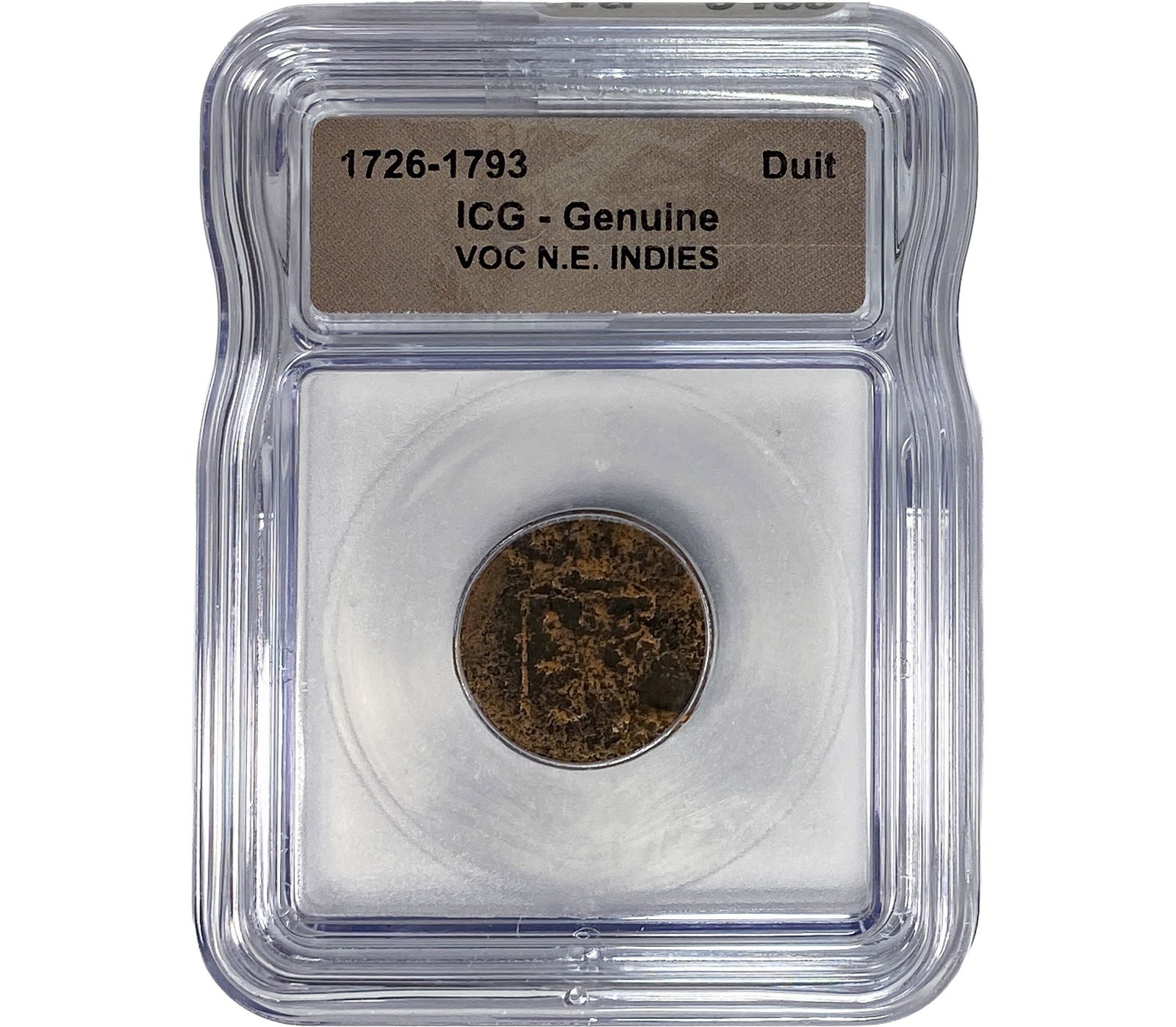 VOC N.E. INDIES Duit ICG Genuine: VOC N.E. INDIES Duit ICG Genuine