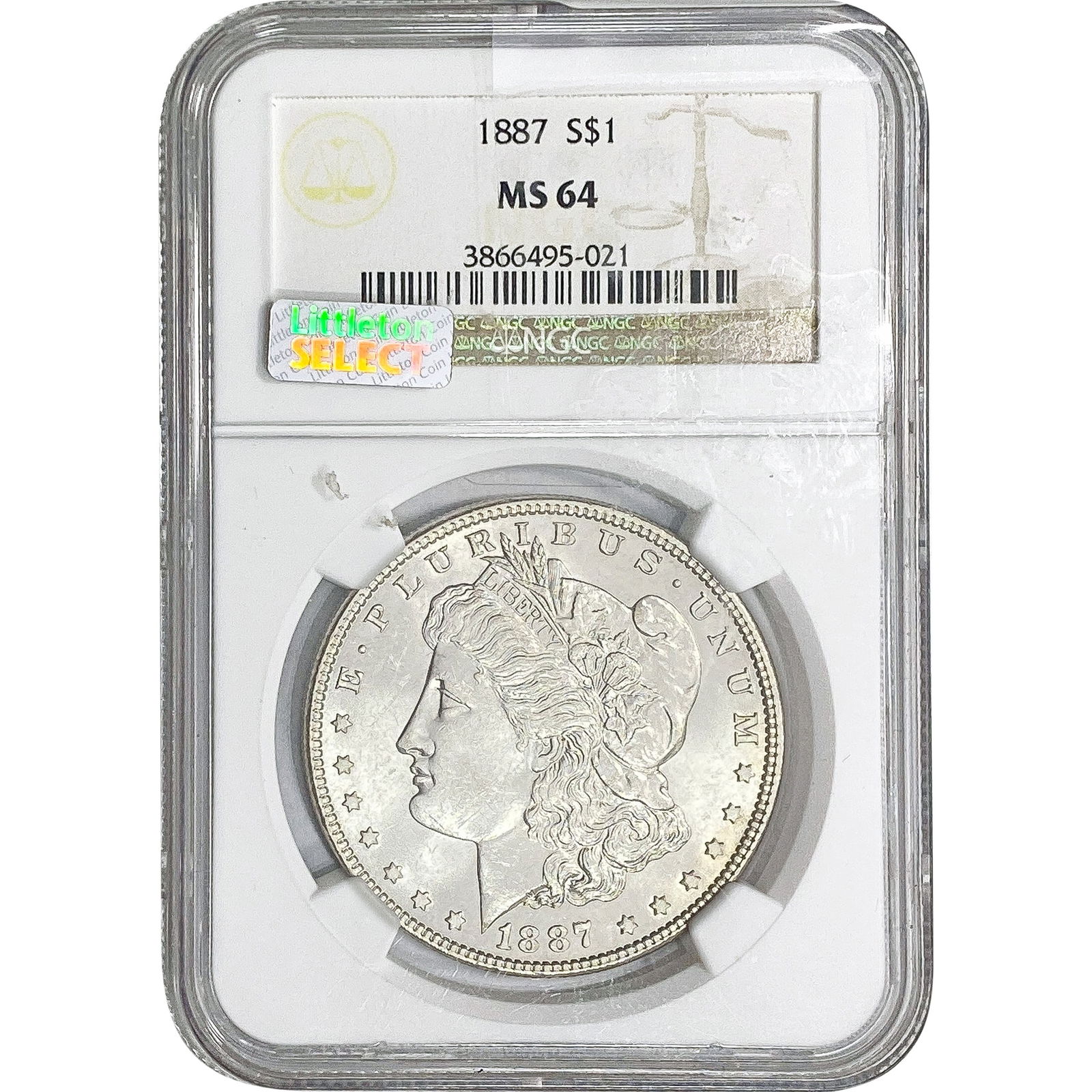 1887 Morgan Silver Dollar NGC MS64 (1 of 2)