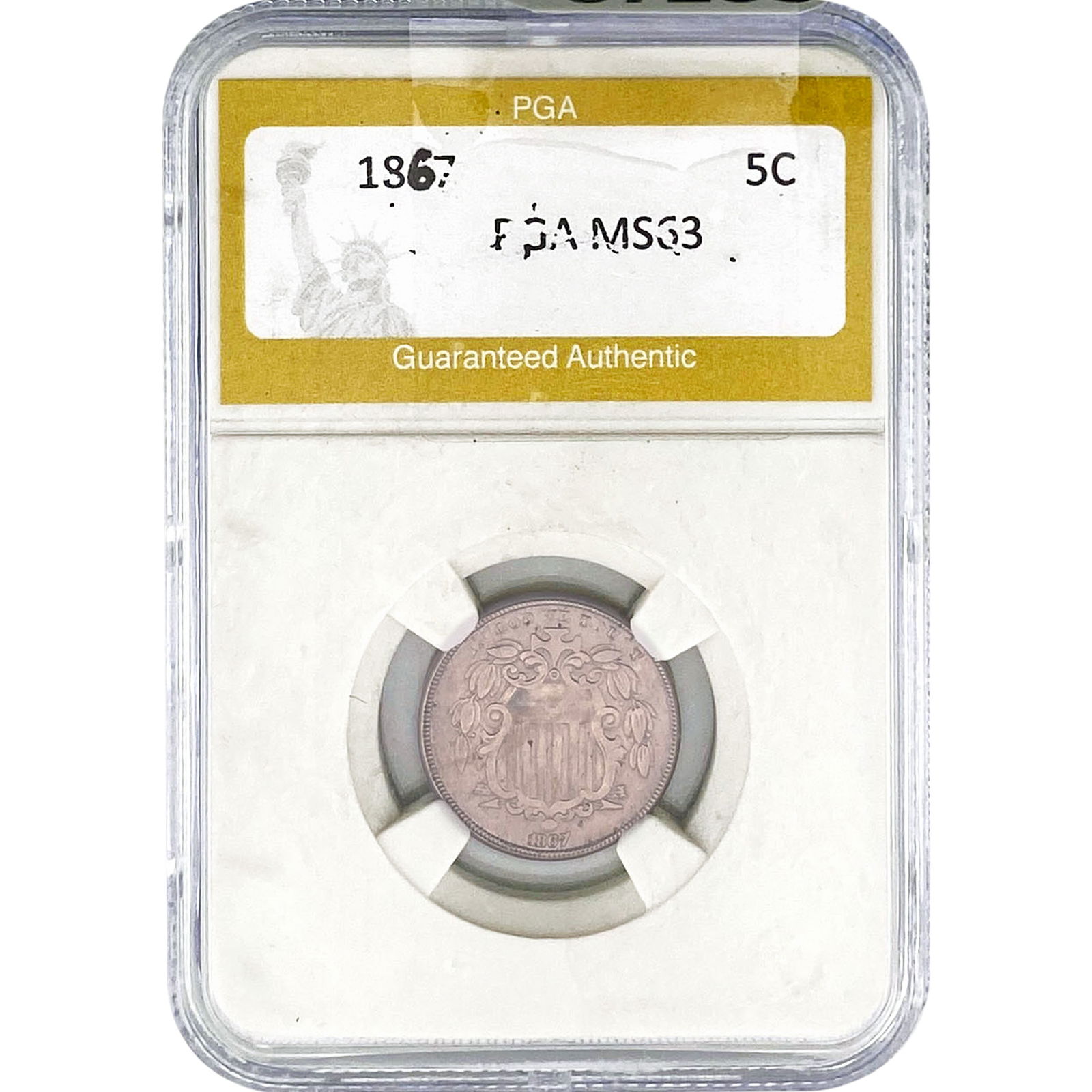 1867 Shield Nickel PGA MS63 (1 of 2)