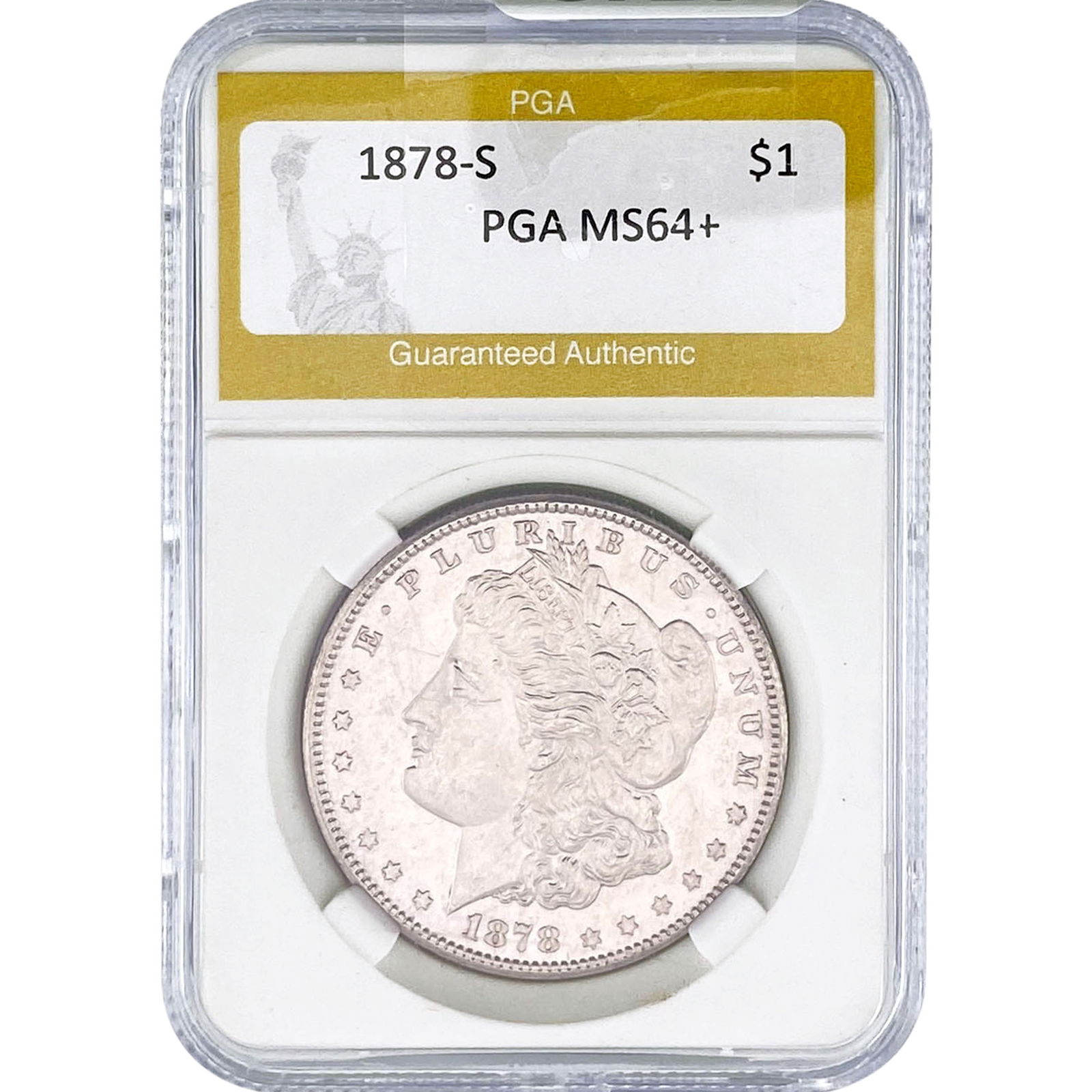 1878-S Morgan Silver Dollar PGA MS64+: 1878-S Morgan Silver Dollar PGA MS64+