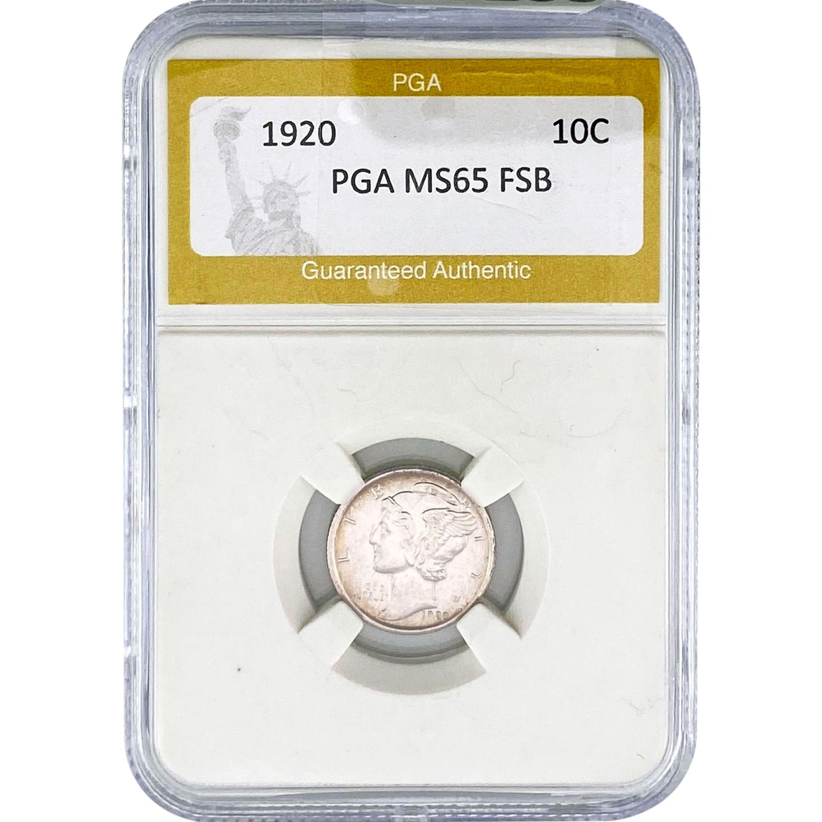 1920 Mercury Silver Dime PGA MS65 FSB: 1920 Mercury Silver Dime PGA MS65 FSB