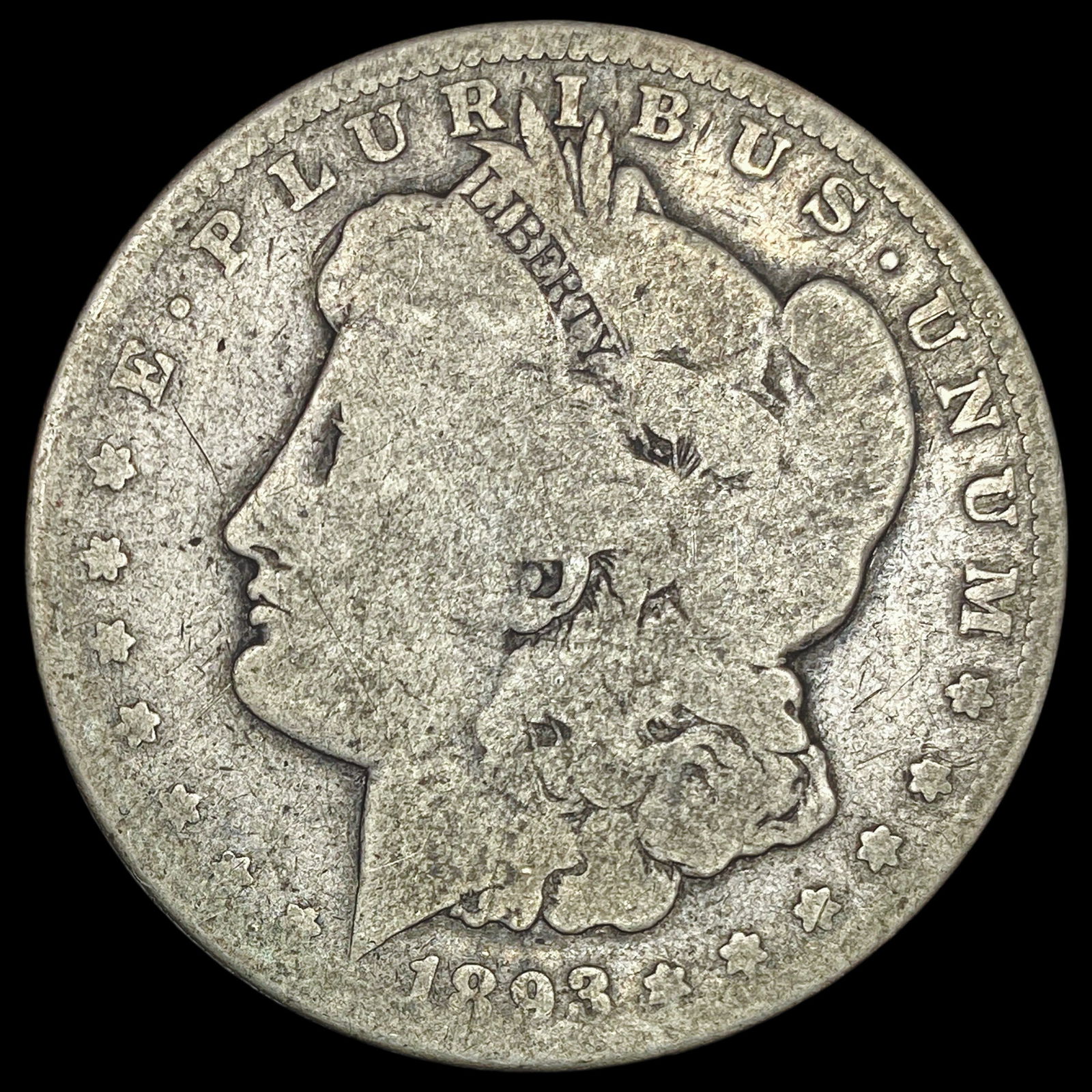 1893-CC Silver Morgan Dollar NICELY CIRCULATED: 1893-CC Silver Morgan Dollar NICELY CIRCULATED