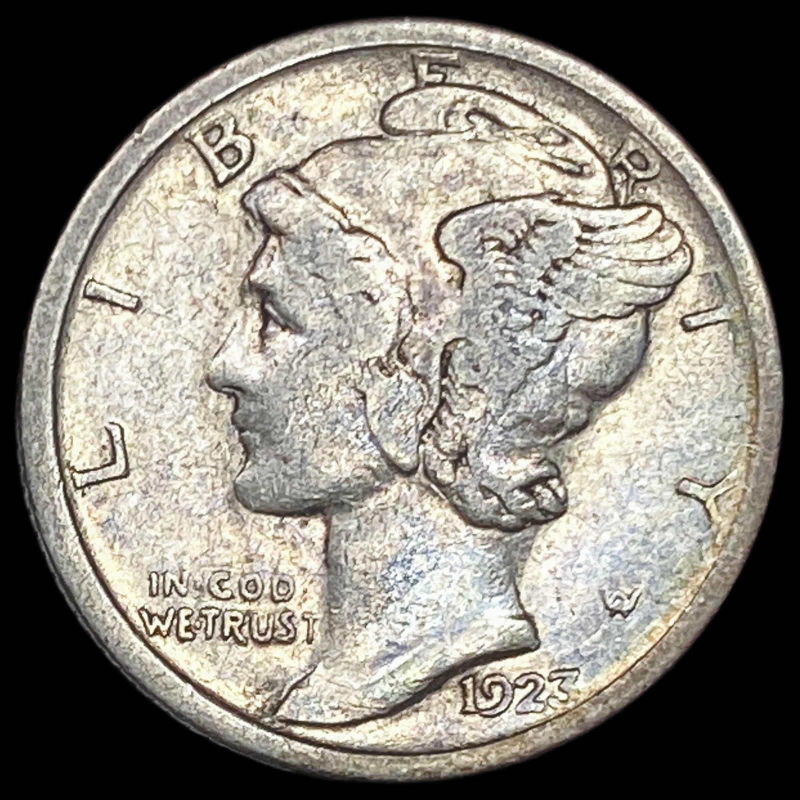 1923-S Silver Mercury Dime NEARLY UNCIRCULATED (1 of 2)