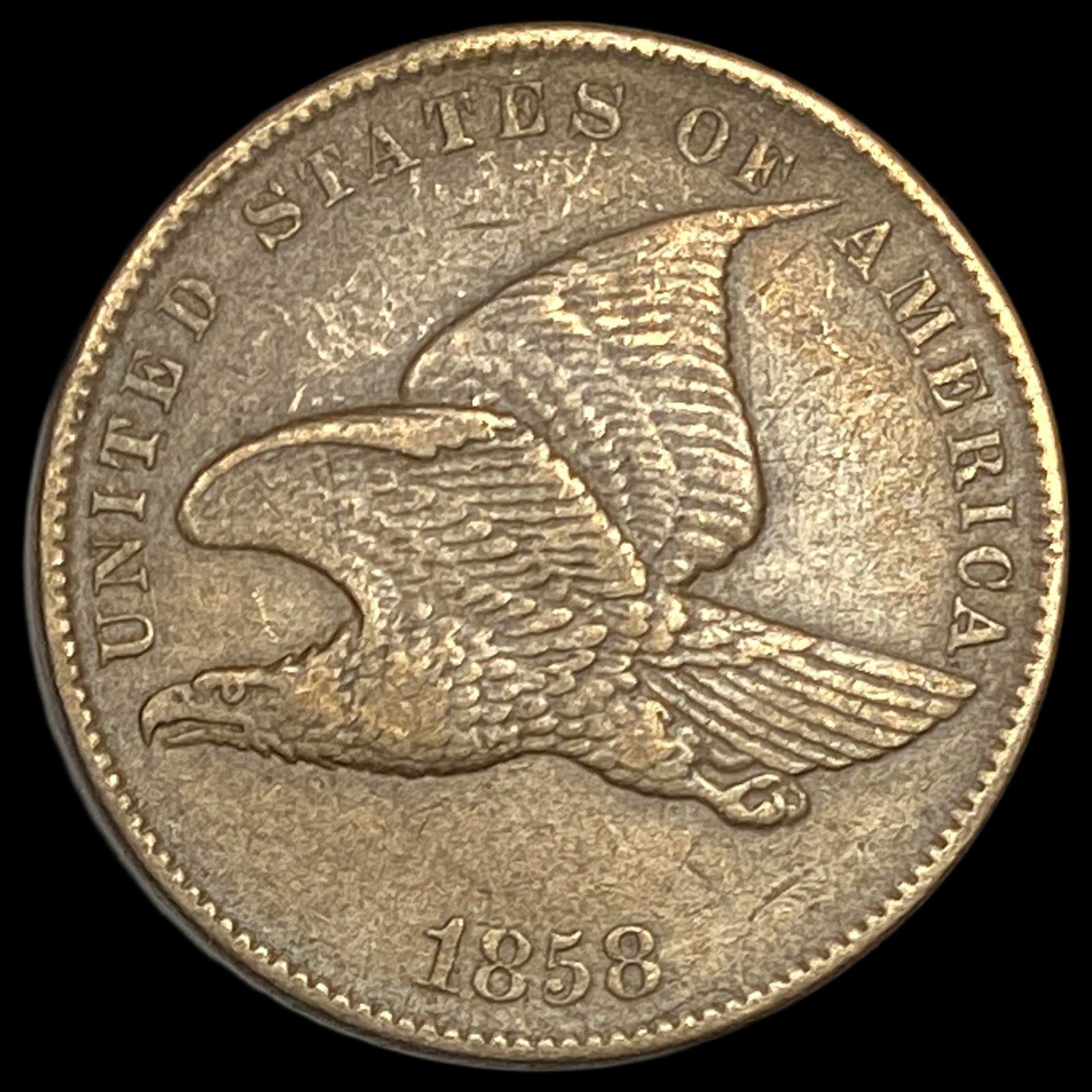 1858 Flying Eagle Cent NEARLY UNCIRCULATED (1 of 2)