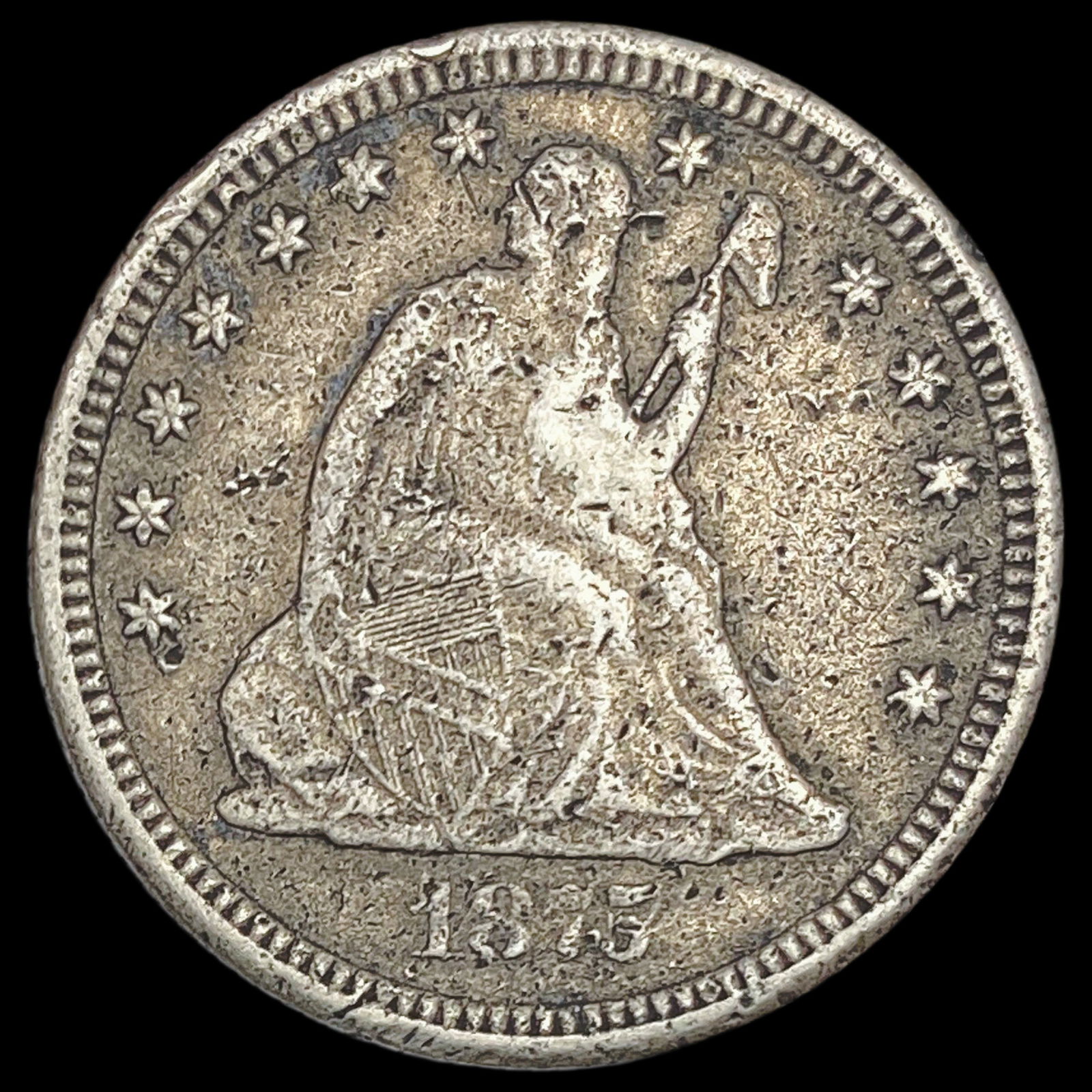 1875-CC Silver Seated Liberty Quarter LIGHTLY CIRCULATED (1 of 2)