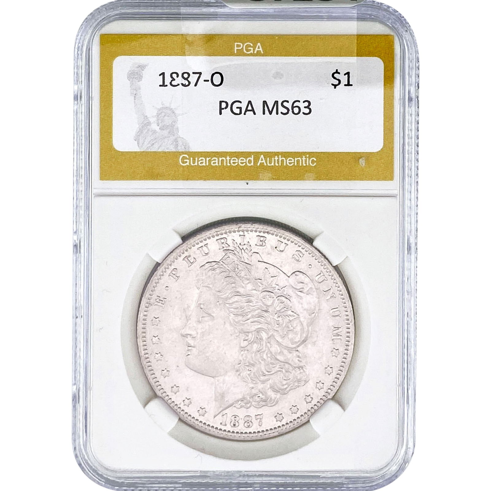 1887-O Morgan Silver Dollar PGA MS63: 1887-O Morgan Silver Dollar PGA MS63