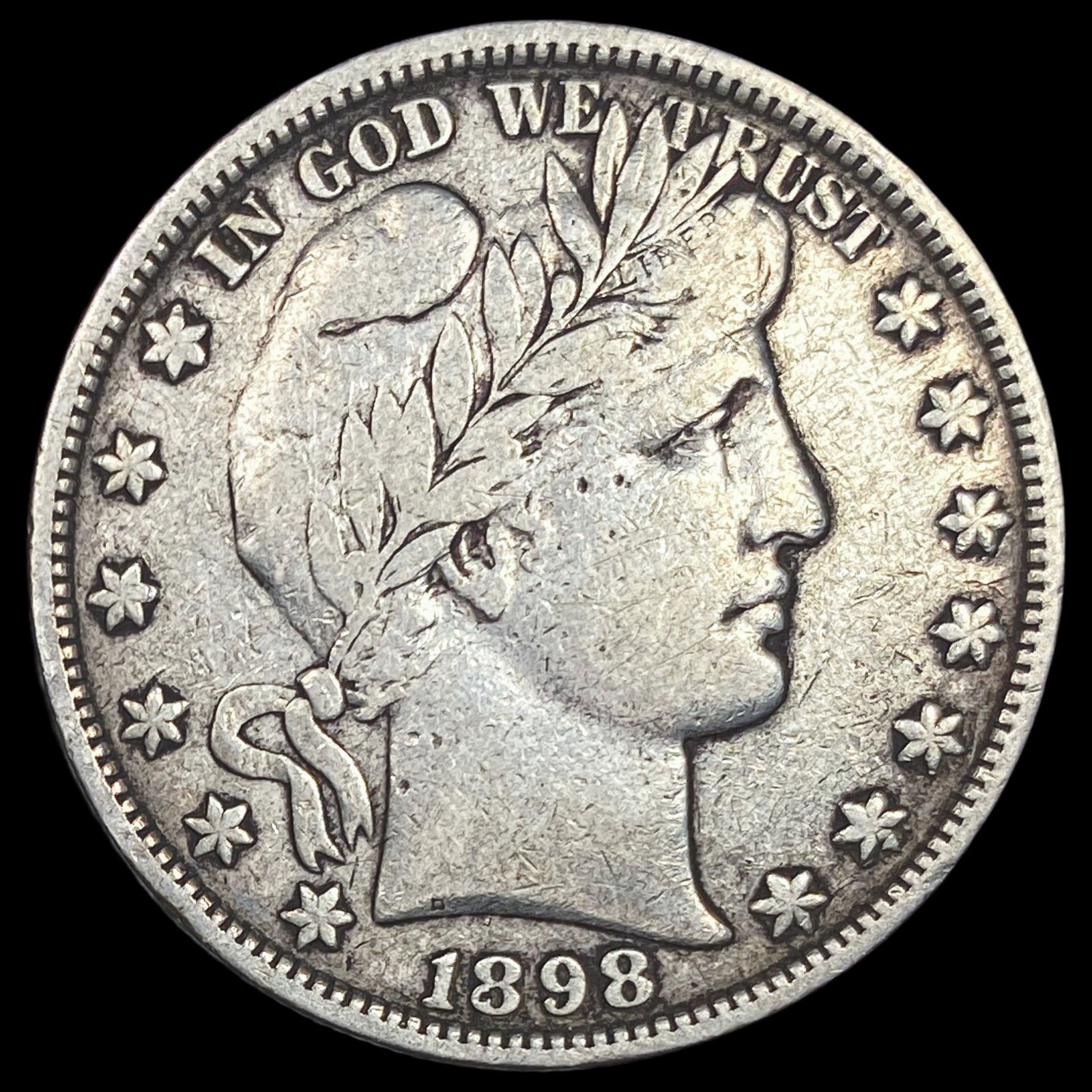 1898 Silver Barber Half Dollar LIGHTLY CIRCULATED (1 of 2)