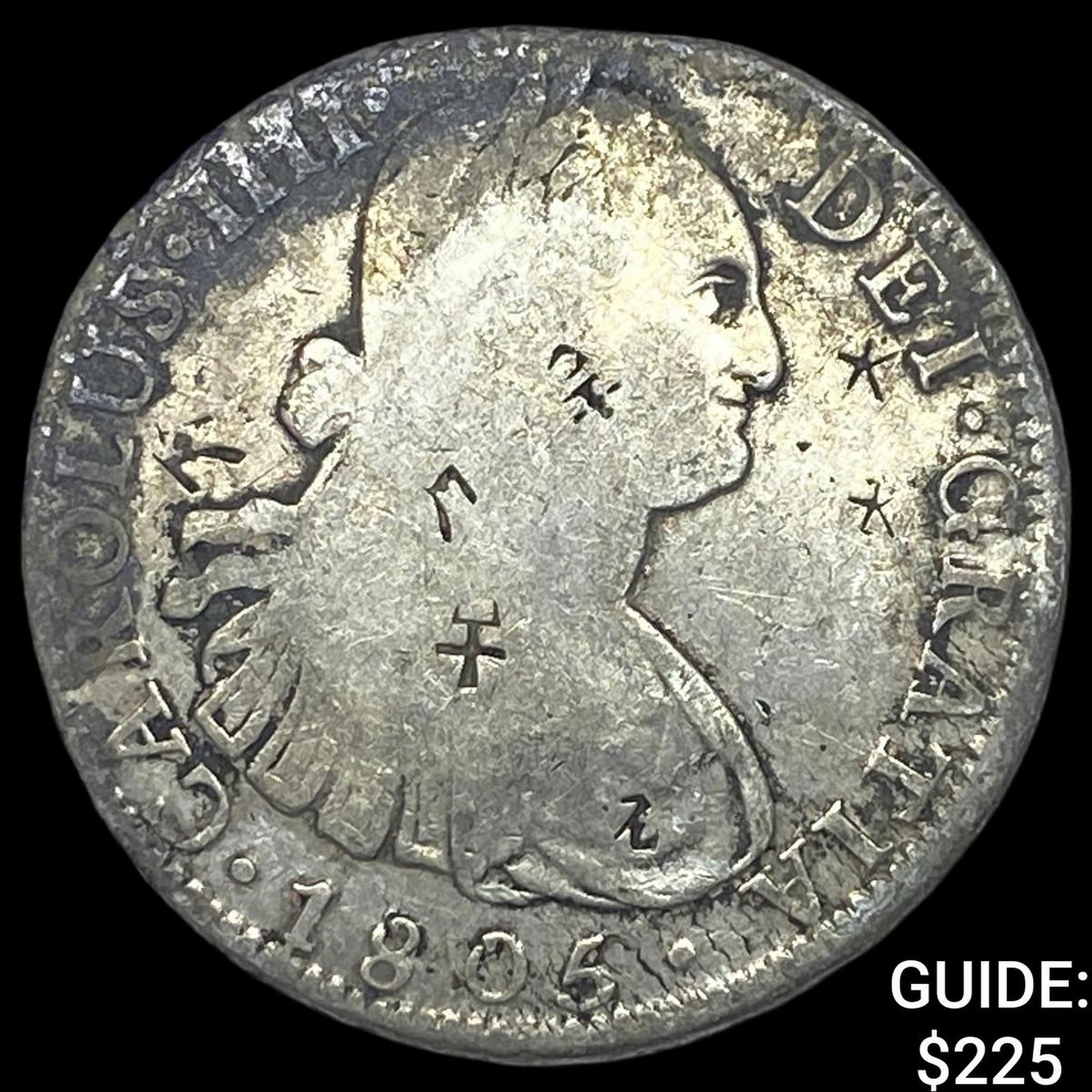 1806 Colonial Spain Silver 8 Reales Chopmarks NEARLY UNCIRCULATED (1 of 2)