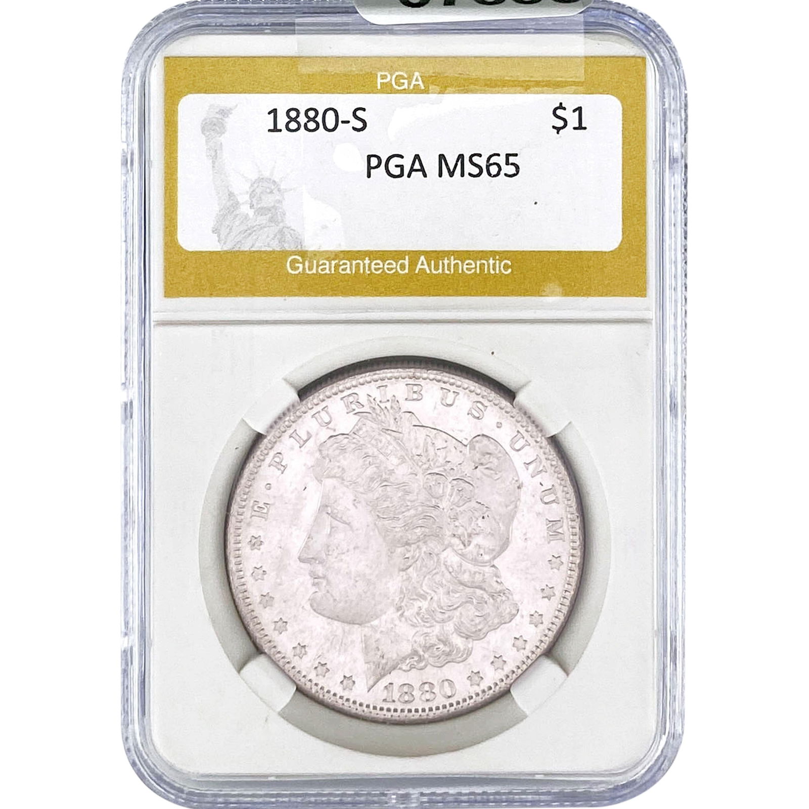 1880-S Morgan Silver Dollar PGA MS65: 1880-S Morgan Silver Dollar PGA MS65