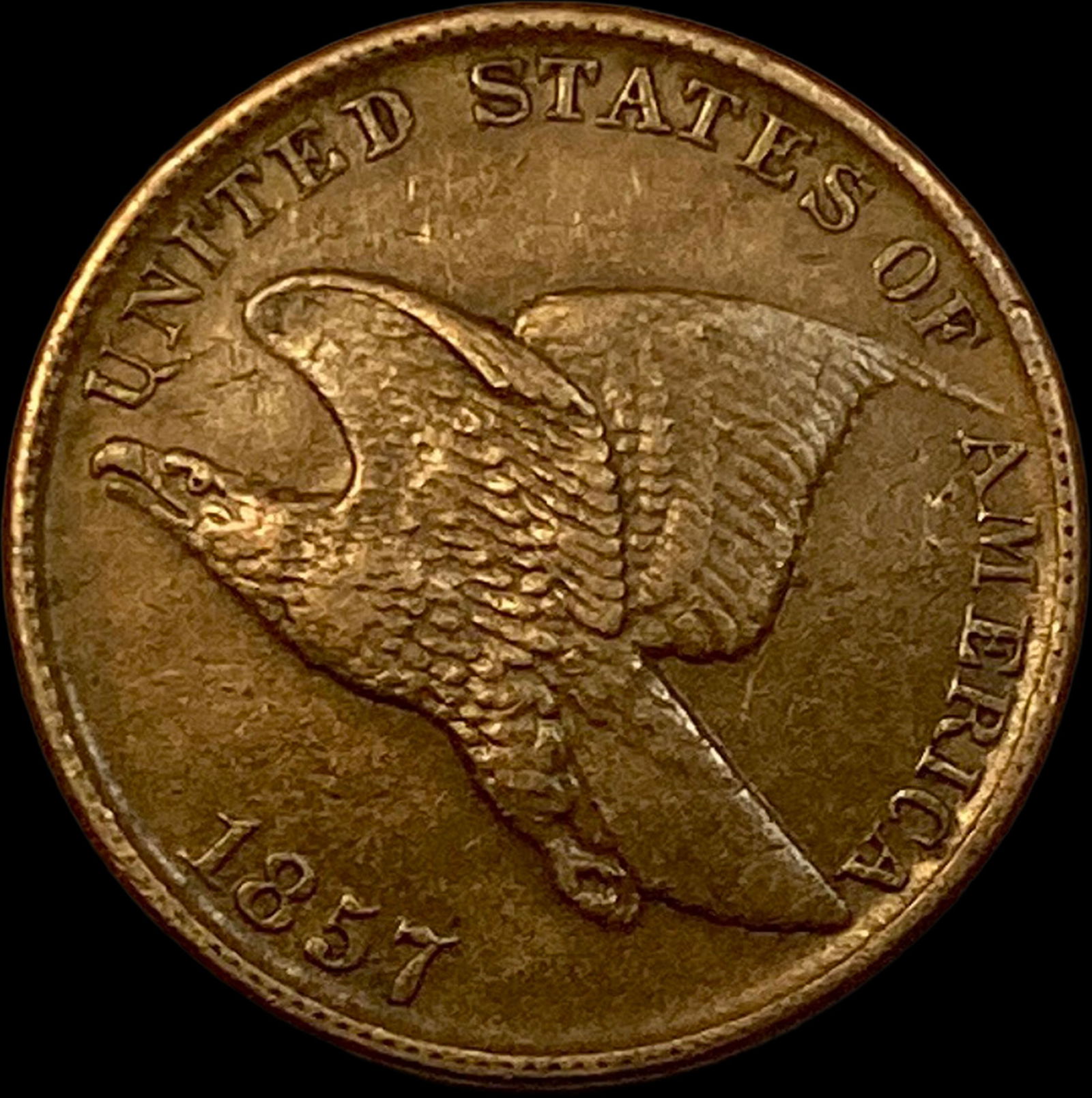 1857 Flying Eagle Cent NEARLY UNCIRCULATED: 1857 Flying Eagle Cent NEARLY UNCIRCULATED