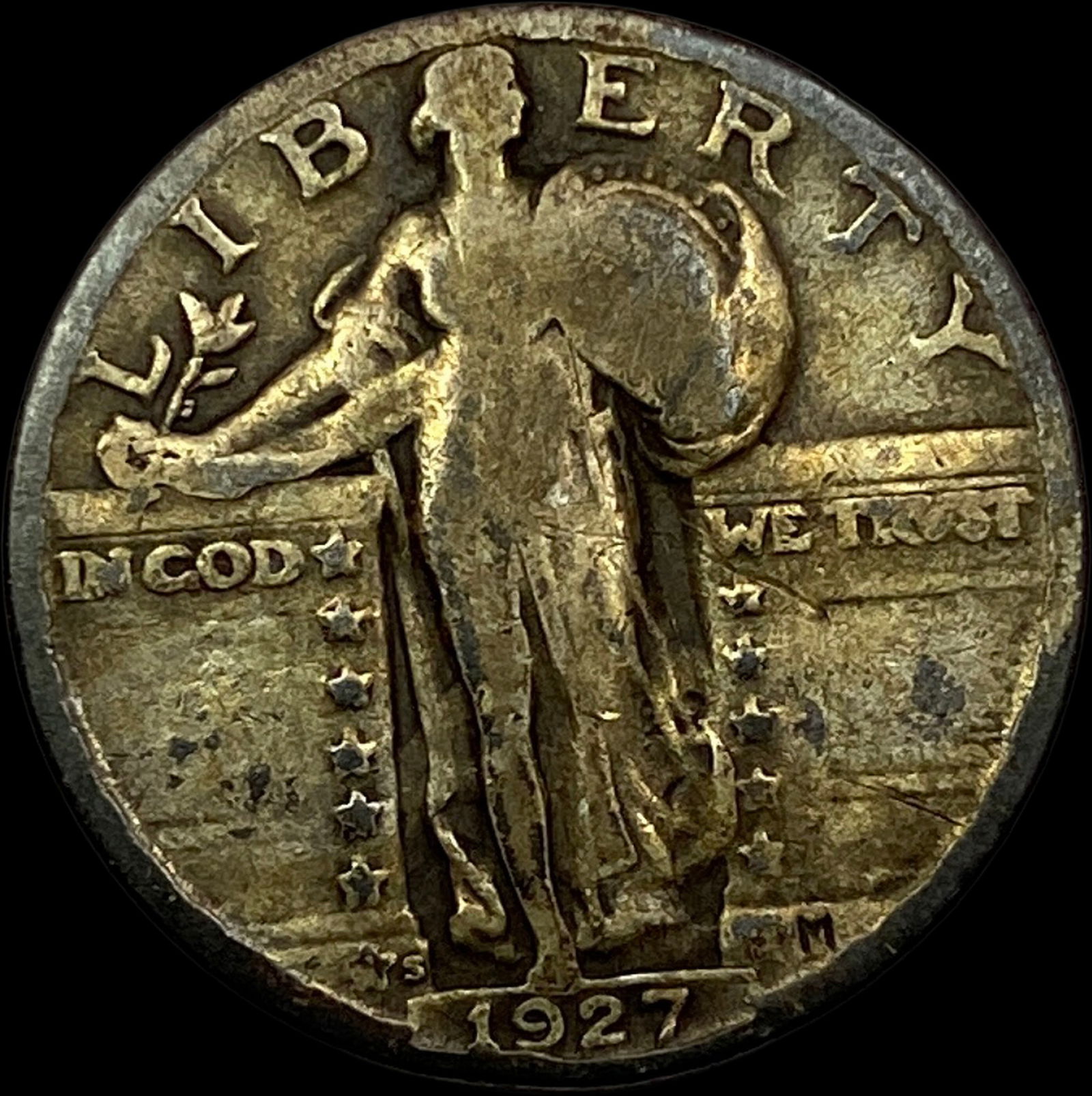 1927-S Standing Liberty Quarter NICELY CIRCULATED: 1927-S Standing Liberty Quarter NICELY CIRCULATED