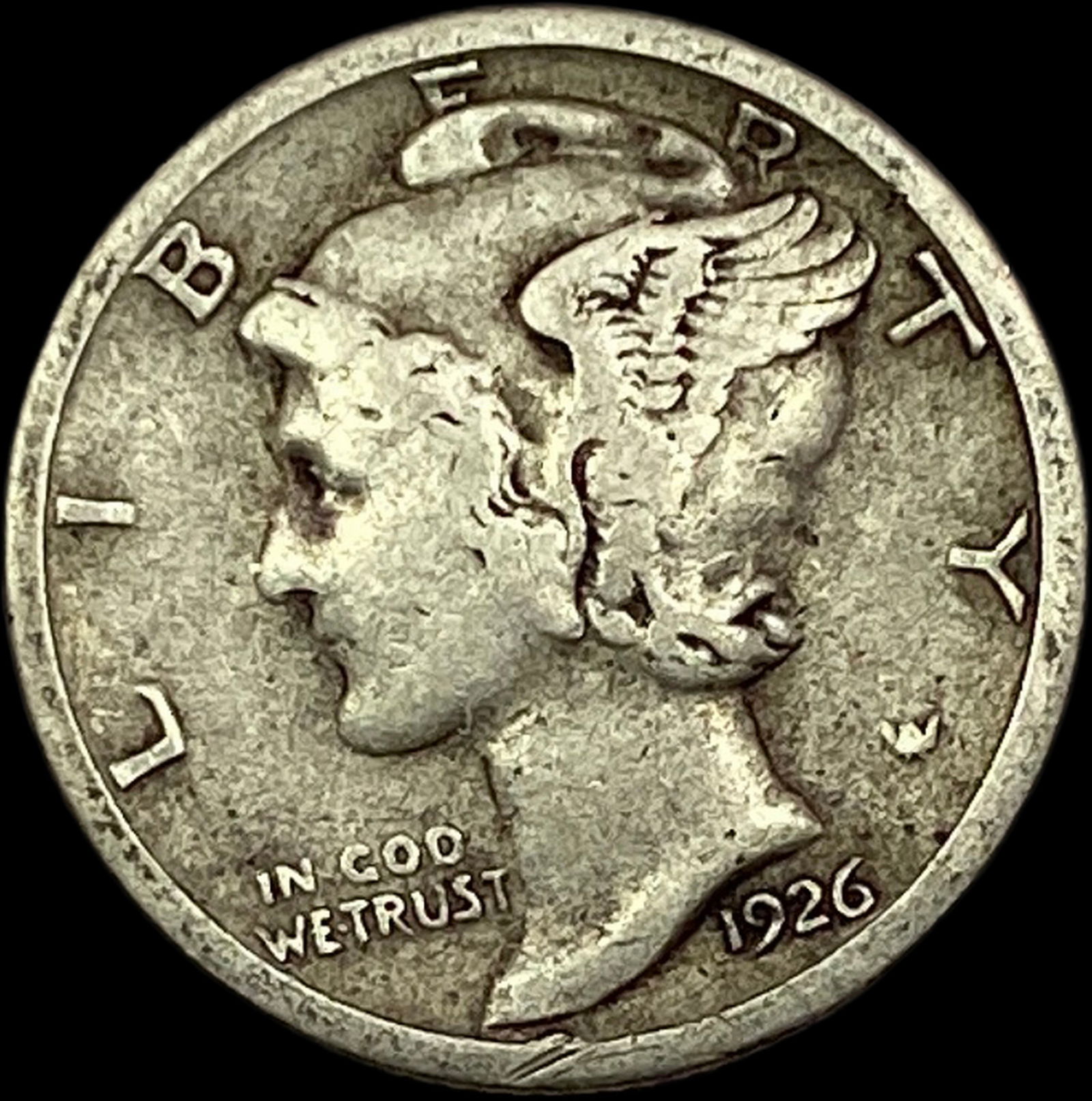 1926-S Silver Mercury Dime ABOUT UNCIRCULATED (1 of 2)