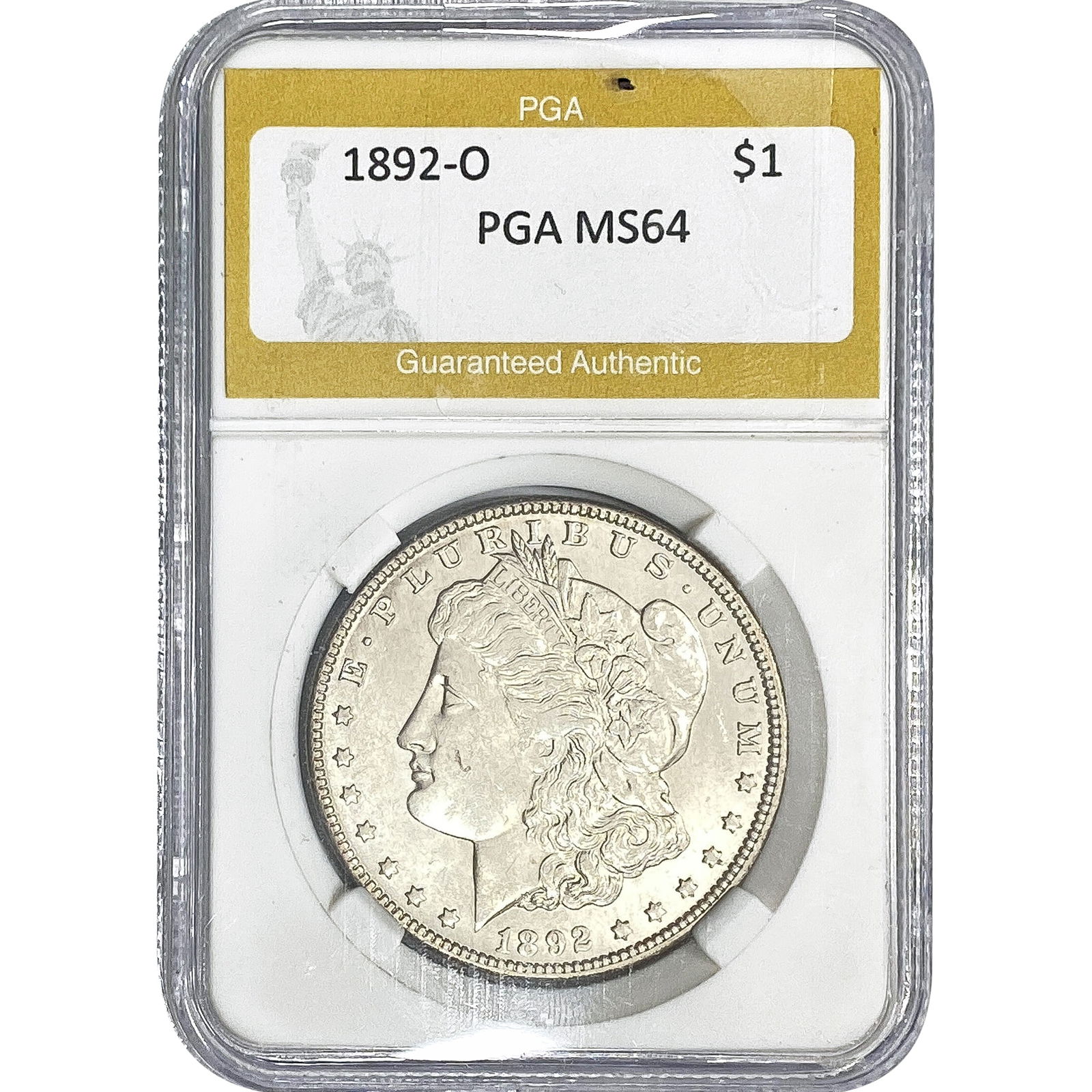 1892-O Morgan Silver Dollar PGA MS64: 1892-O Morgan Silver Dollar PGA MS64