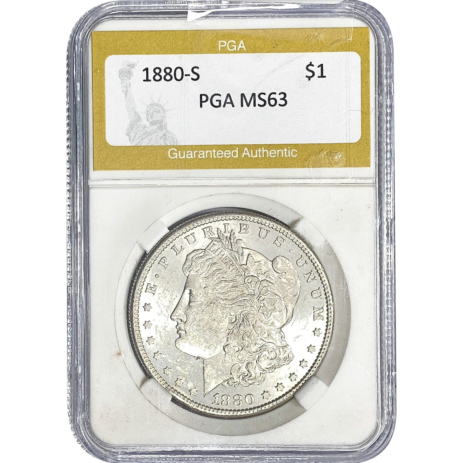 1880-S Morgan Silver Dollar PGA MS63: 1880-S Morgan Silver Dollar PGA MS63