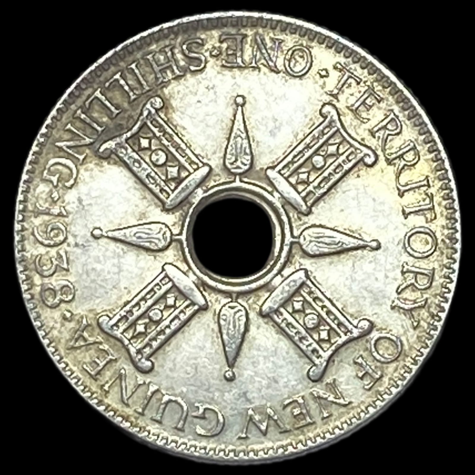 1938 New Guinea 1 Silver Shilling UNCIRCULATED: 1938 New Guinea 1 Silver Shilling UNCIRCULATED