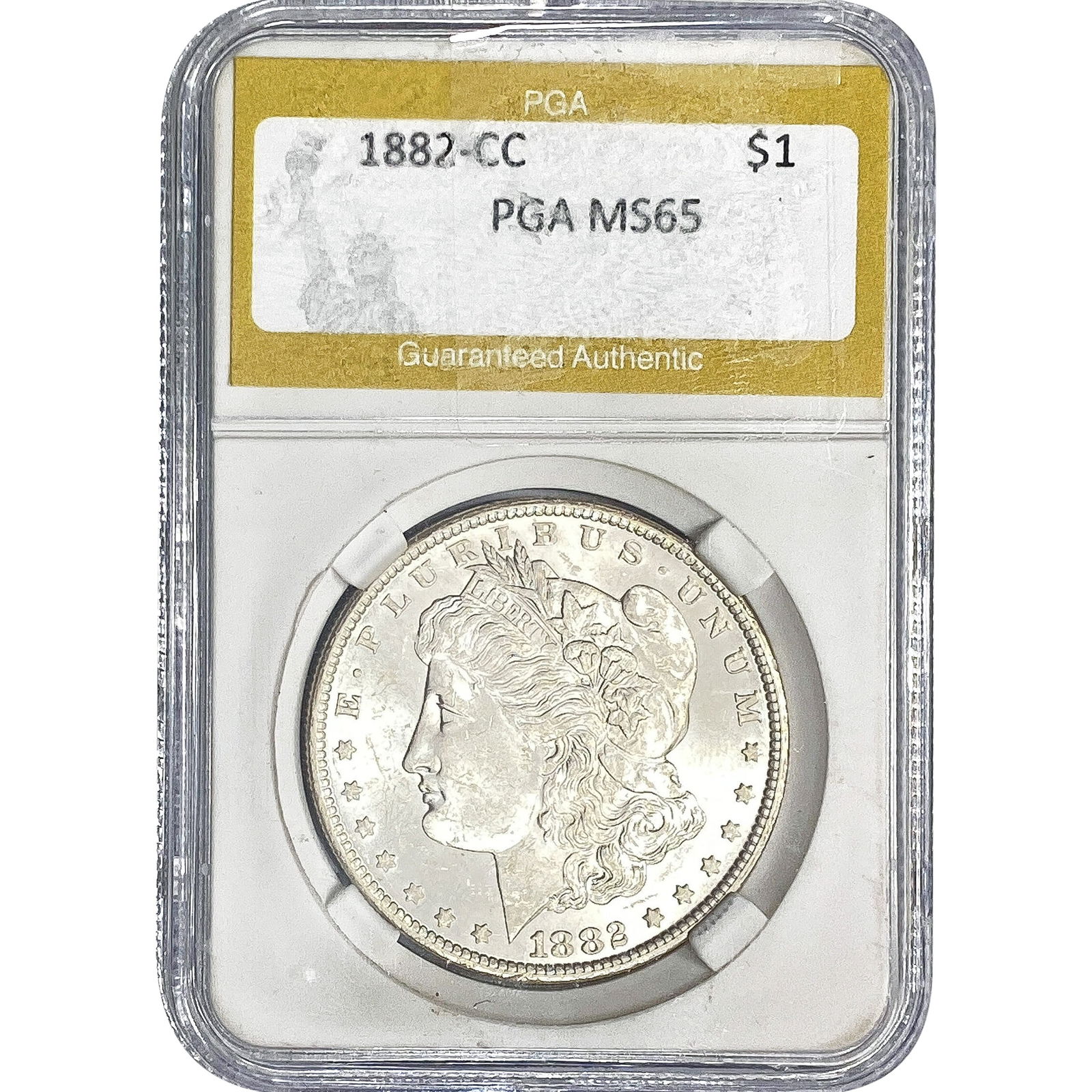 1882-CC Morgan Silver Dollar PGA MS65: 1882-CC Morgan Silver Dollar PGA MS65