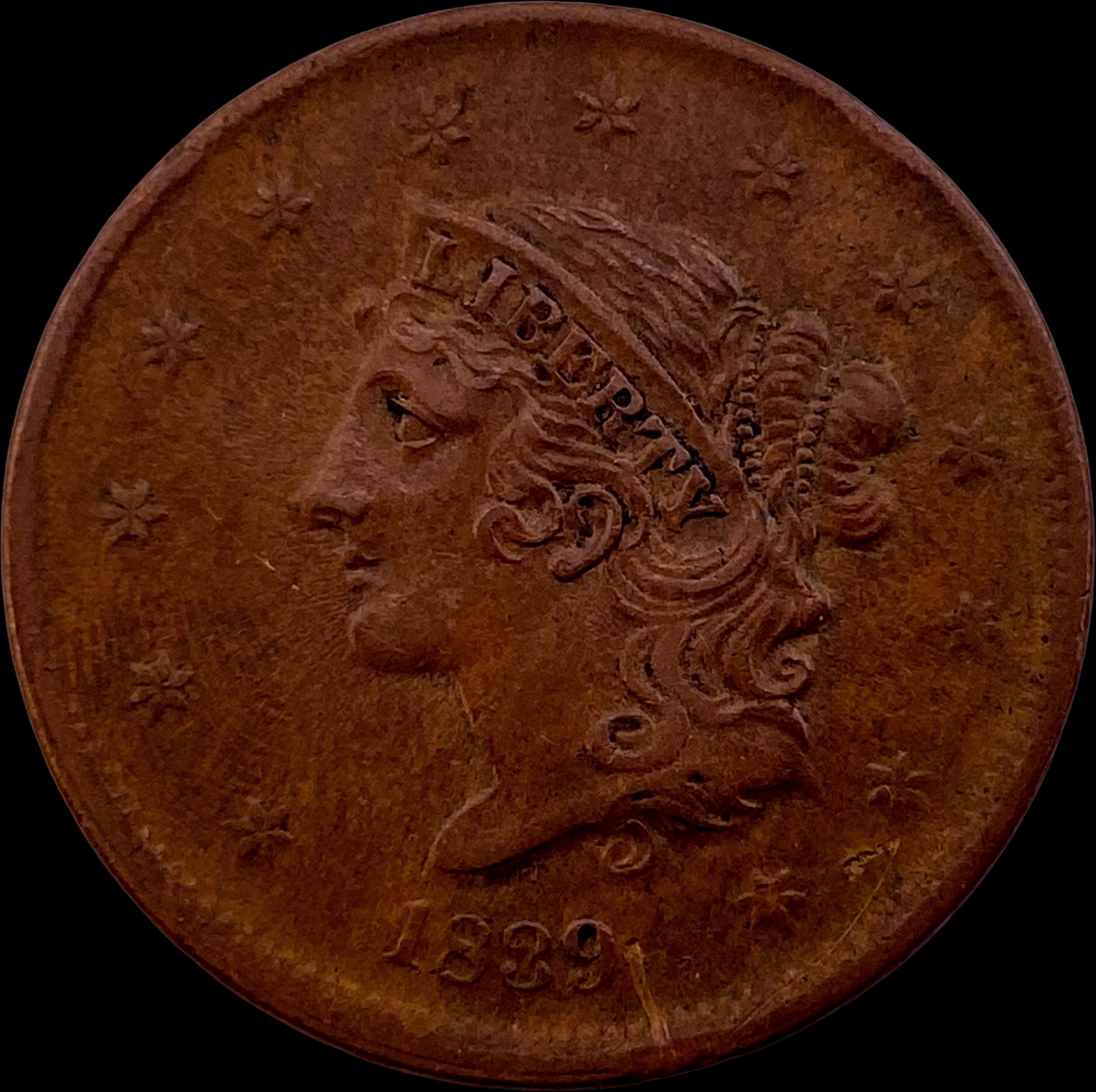 1839 Braide Hair Large Cent CHOICE AU (1 of 2)