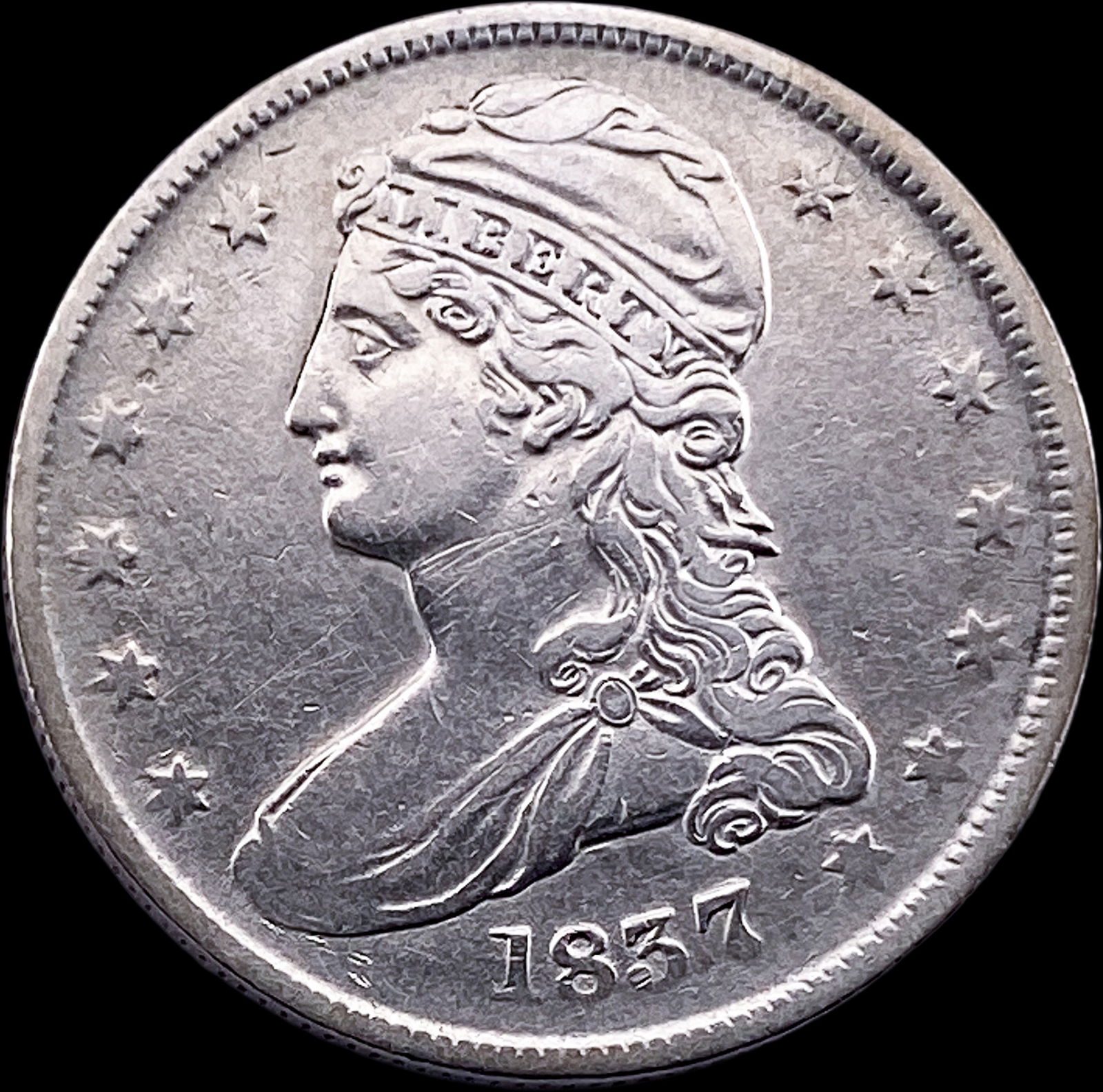 1837 Capped Bust Half Dollar NEARLY UNCIRCULATED (1 of 2)
