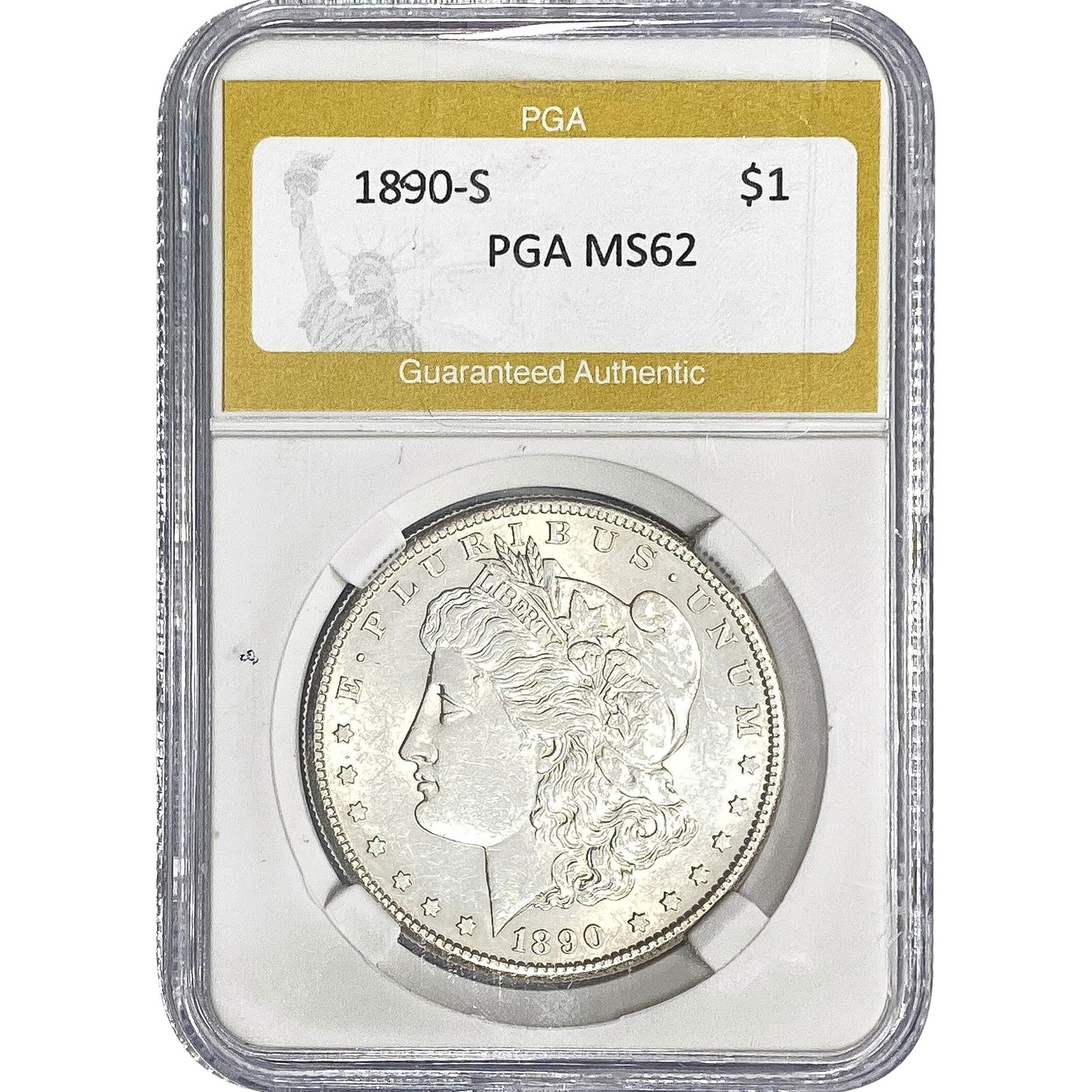 1890-S Morgan Silver Dollar PGA MS62 (1 of 2)