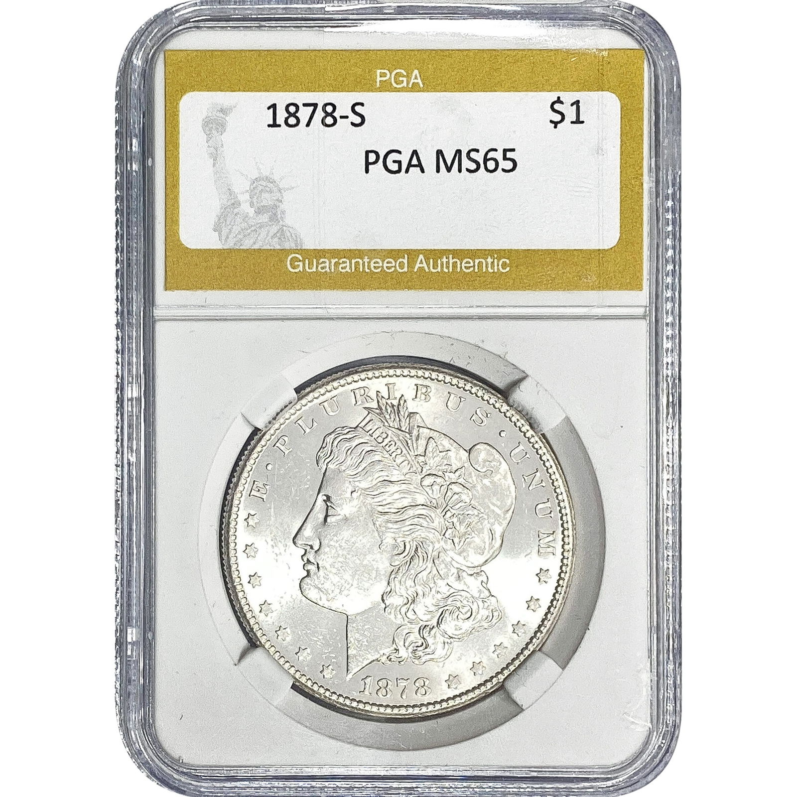1878-S Morgan Silver Dollar PGA MS65: 1878-S Morgan Silver Dollar PGA MS65
