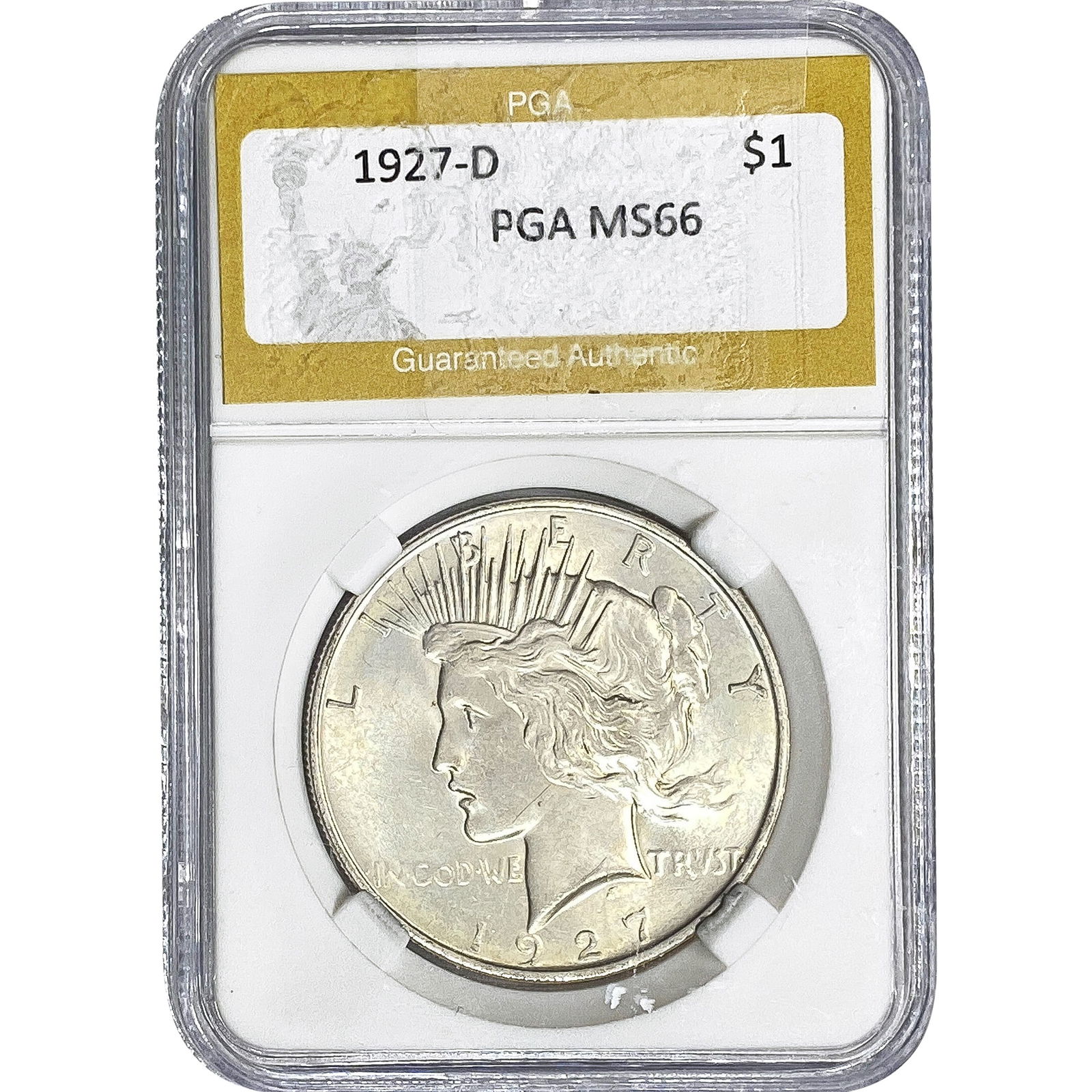 1927-D Silver Peace Dollar PGA MS66 (1 of 2)