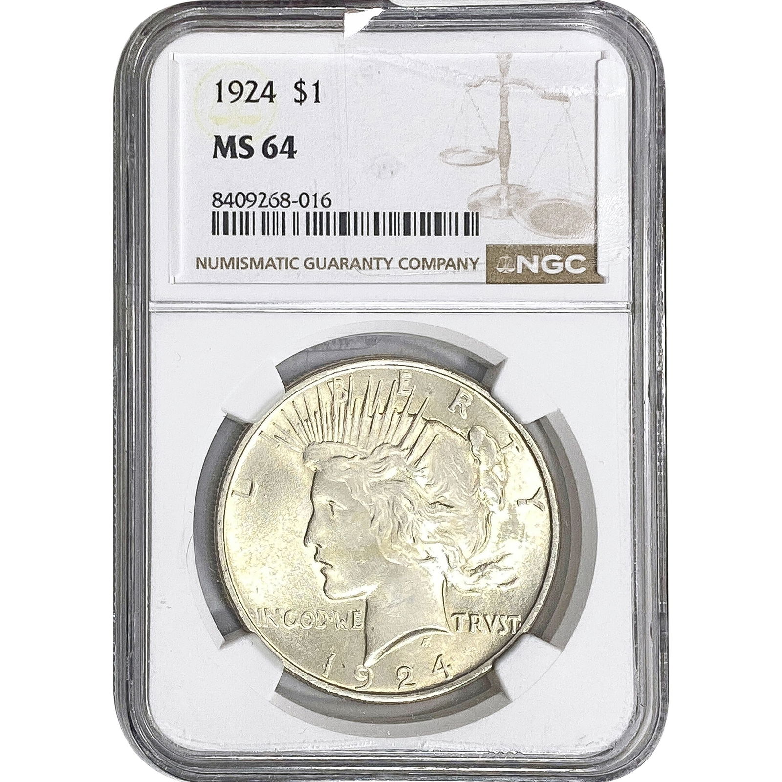 1924 Silver Peace Dollar NGC MS64 (1 of 2)