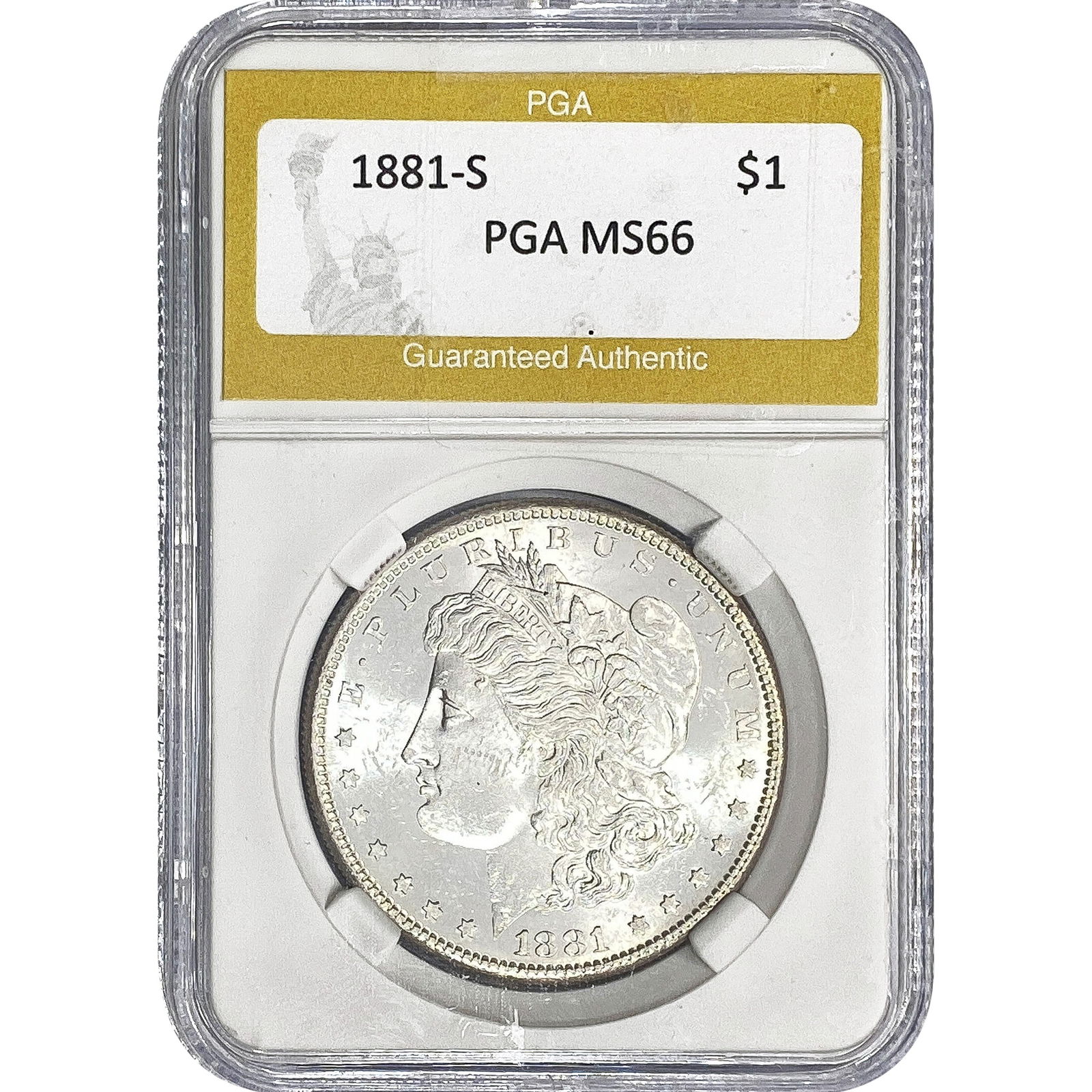 1881-S Morgan Silver Dollar PGA MS66: 1881-S Morgan Silver Dollar PGA MS66