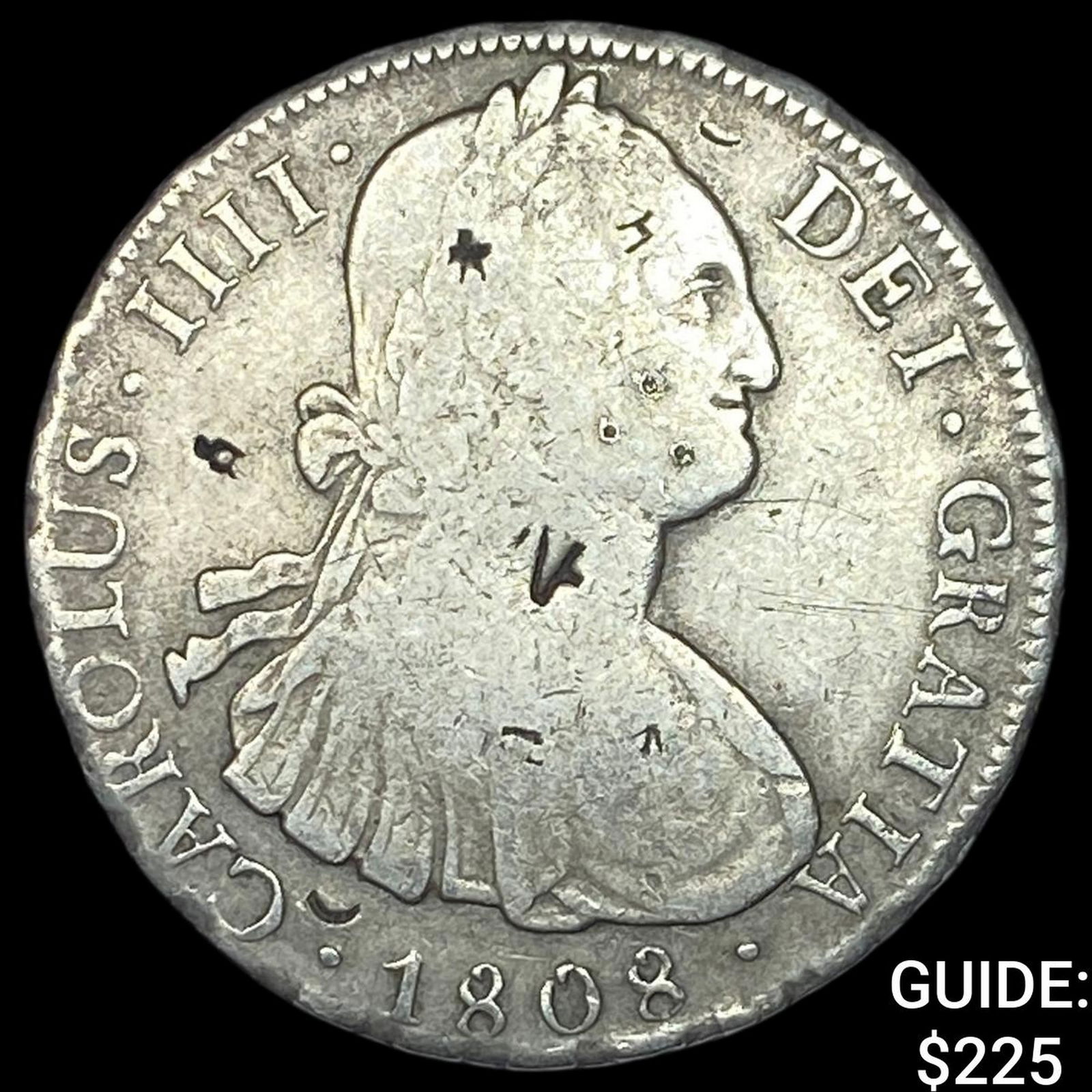 1808 Colonial Spain Silver 8 Reales Chopmarks NEARLY UNCIRCULATED (1 of 2)