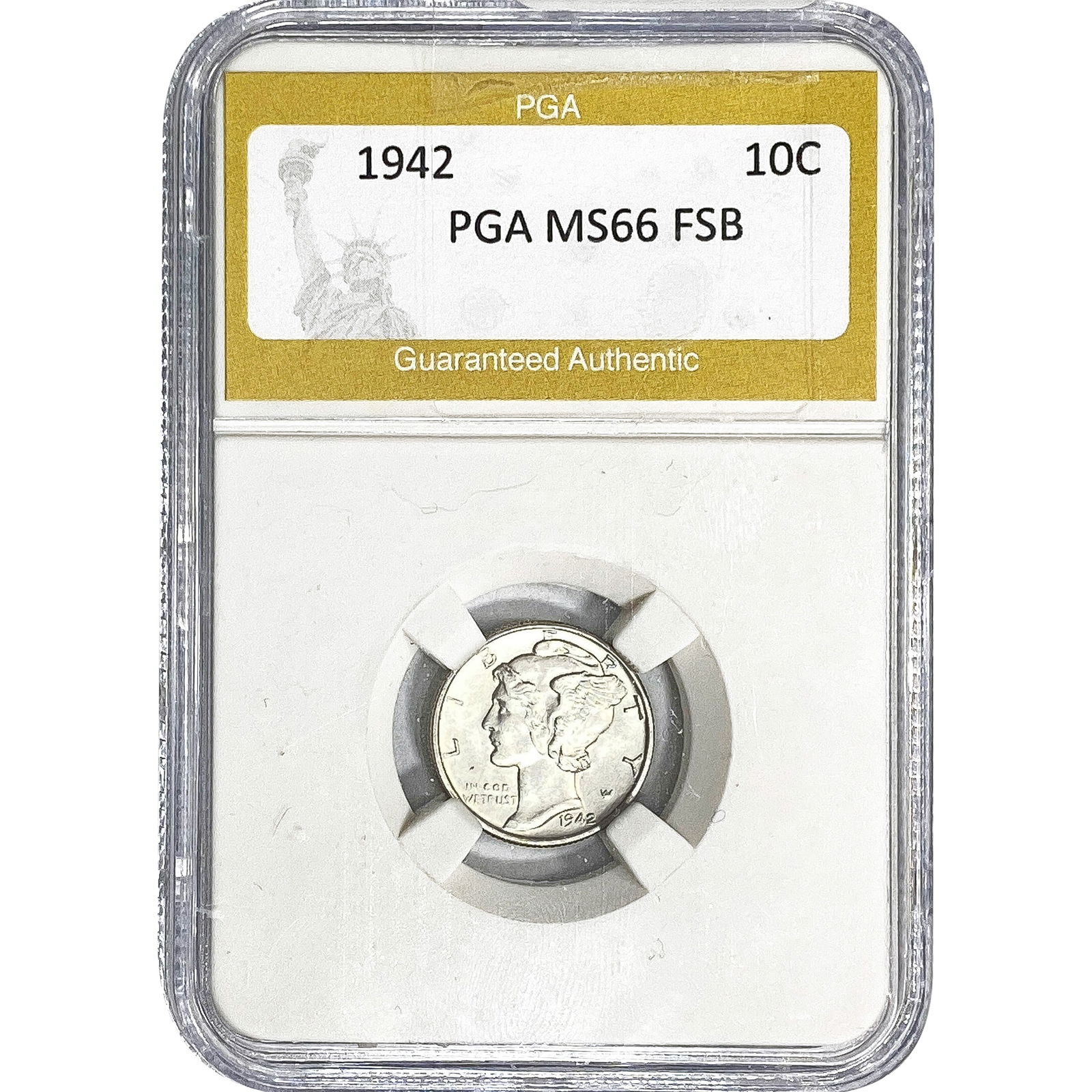 1942 Mercury Silver Dime PGA MS66 FSB: 1942 Mercury Silver Dime PGA MS66 FSB