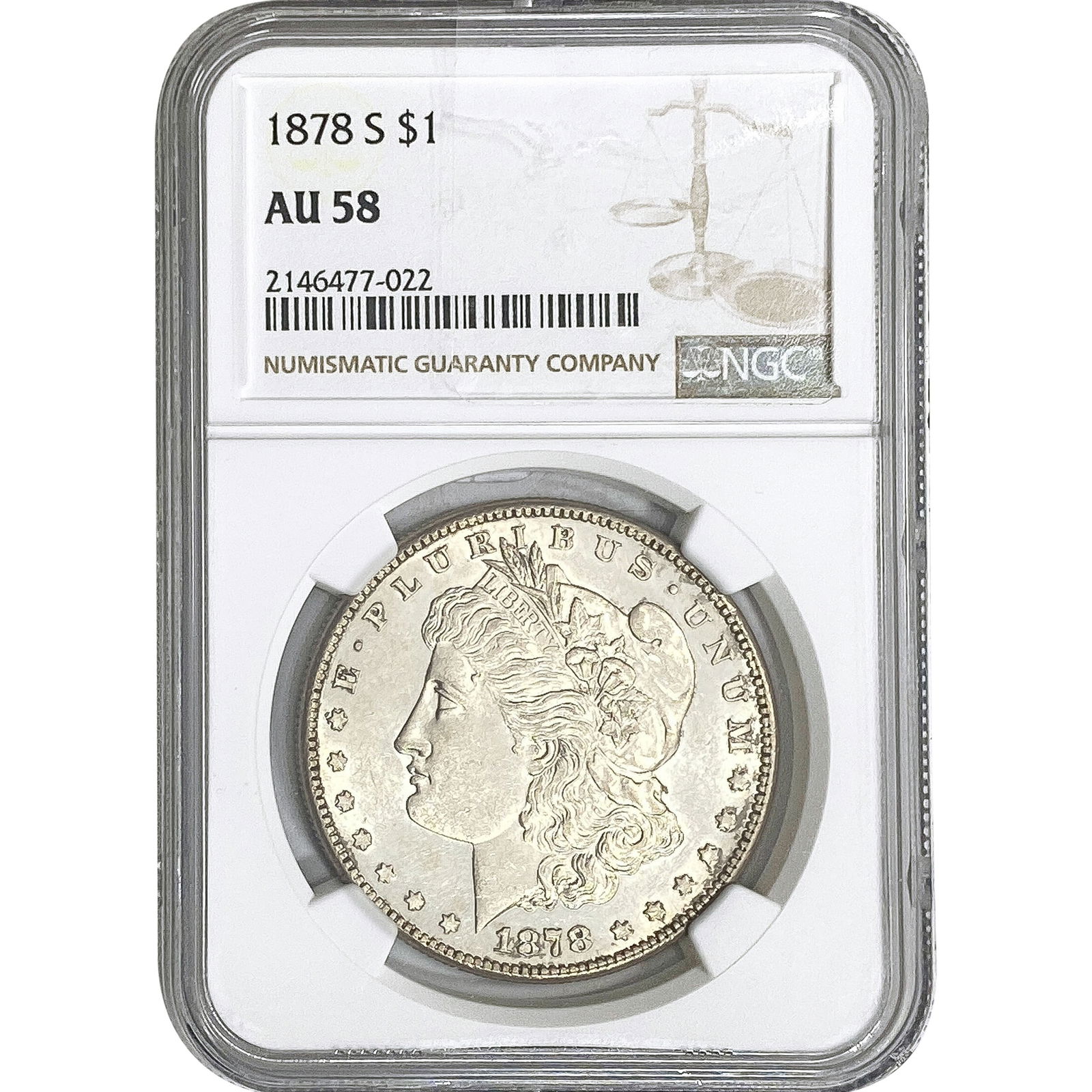 1878-S Morgan Silver Dollar NGC AU58 (1 of 2)