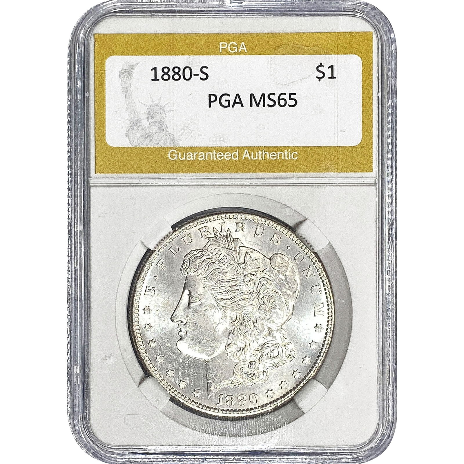 1880-S Morgan Silver Dollar PGA MS65 (1 of 2)