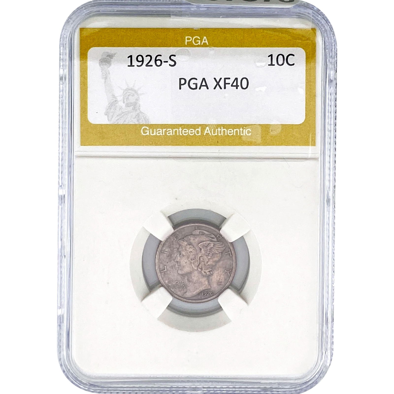 1926-S Mercury Silver Dime PGA XF40: 1926-S Mercury Silver Dime PGA XF40