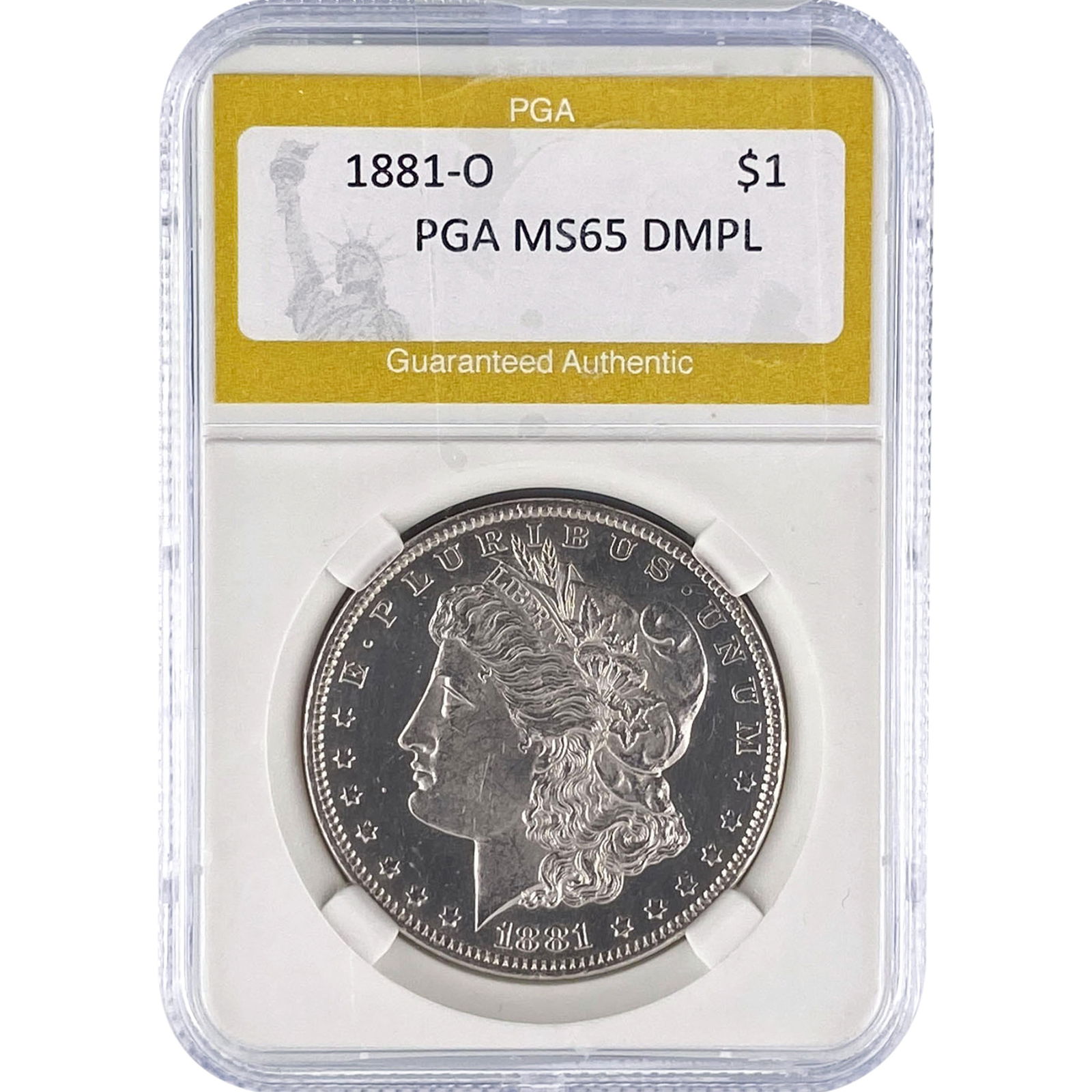 1881-O Morgan Silver Dollar PGA MS65 DMPL: 1881-O Morgan Silver Dollar PGA MS65 DMPL