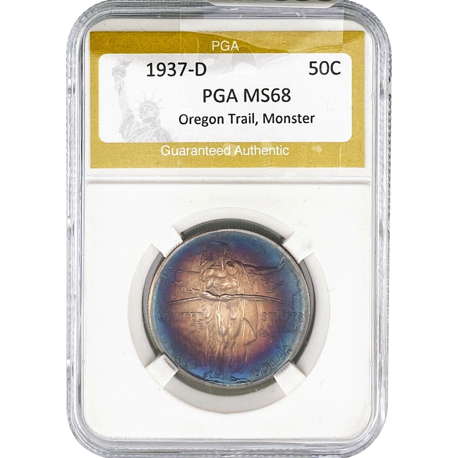 1937-D Oregon Trail Half Dollar PGA MS68 Monster: 1937-D Oregon Trail Half Dollar PGA MS68 Monster