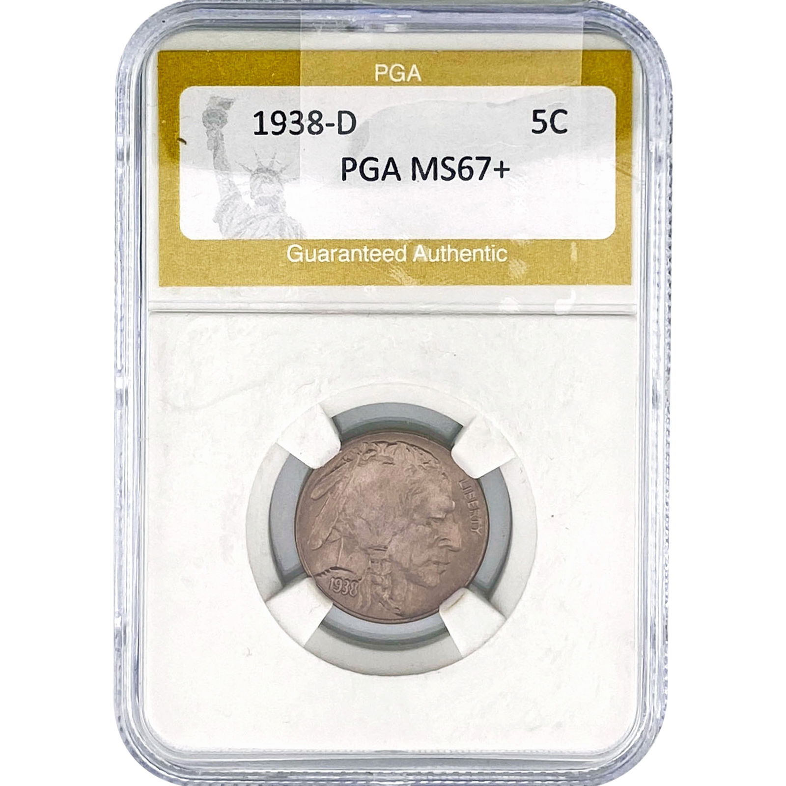 1938-D Buffalo Nickel PGA MS67+: 1938-D Buffalo Nickel PGA MS67+