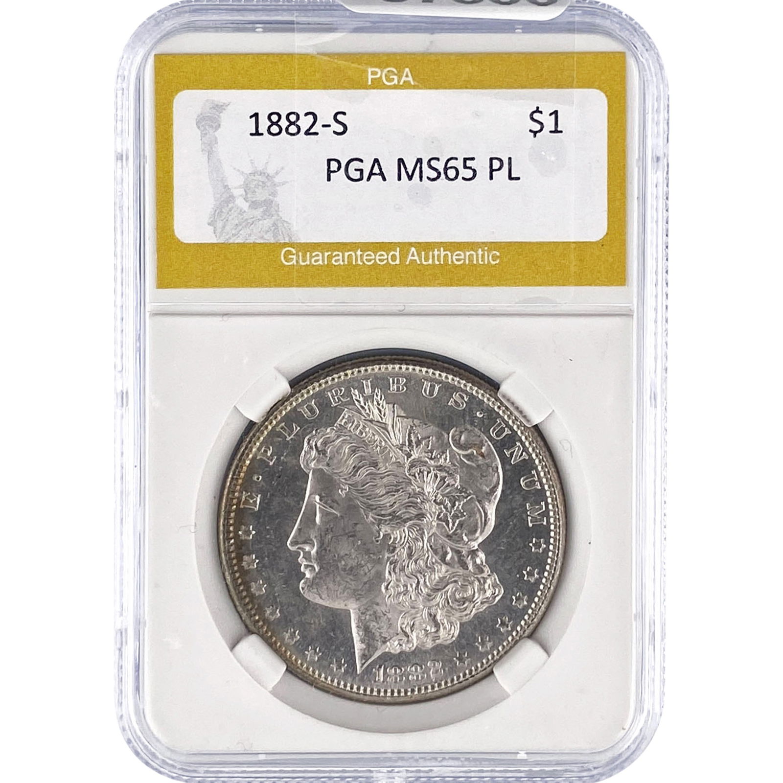 1882-S Morgan Silver Dollar PGA MS65 PL: 1882-S Morgan Silver Dollar PGA MS65 PL