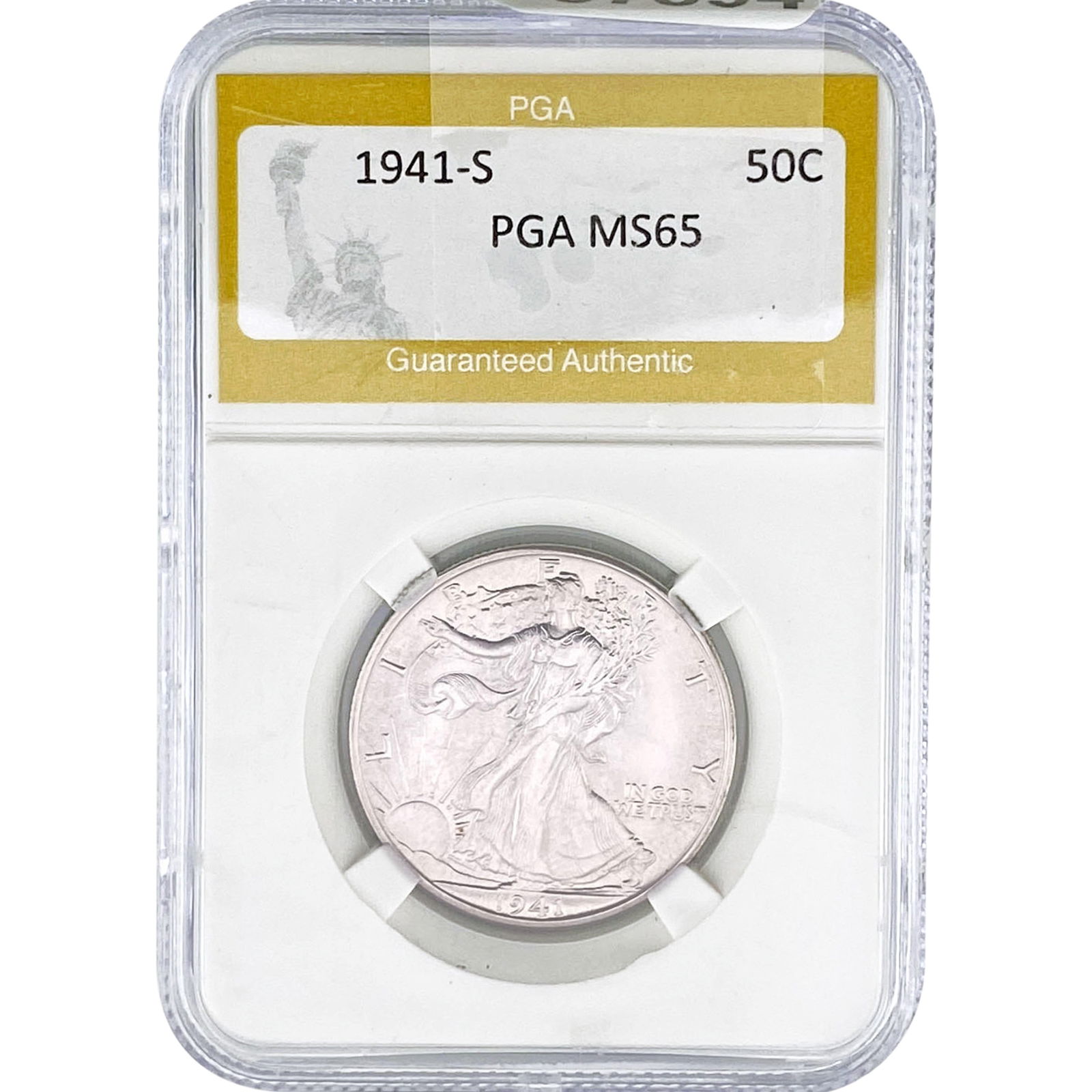 1941-S Walking Liberty Half Dollar PGA MS65: 1941-S Walking Liberty Half Dollar PGA MS65