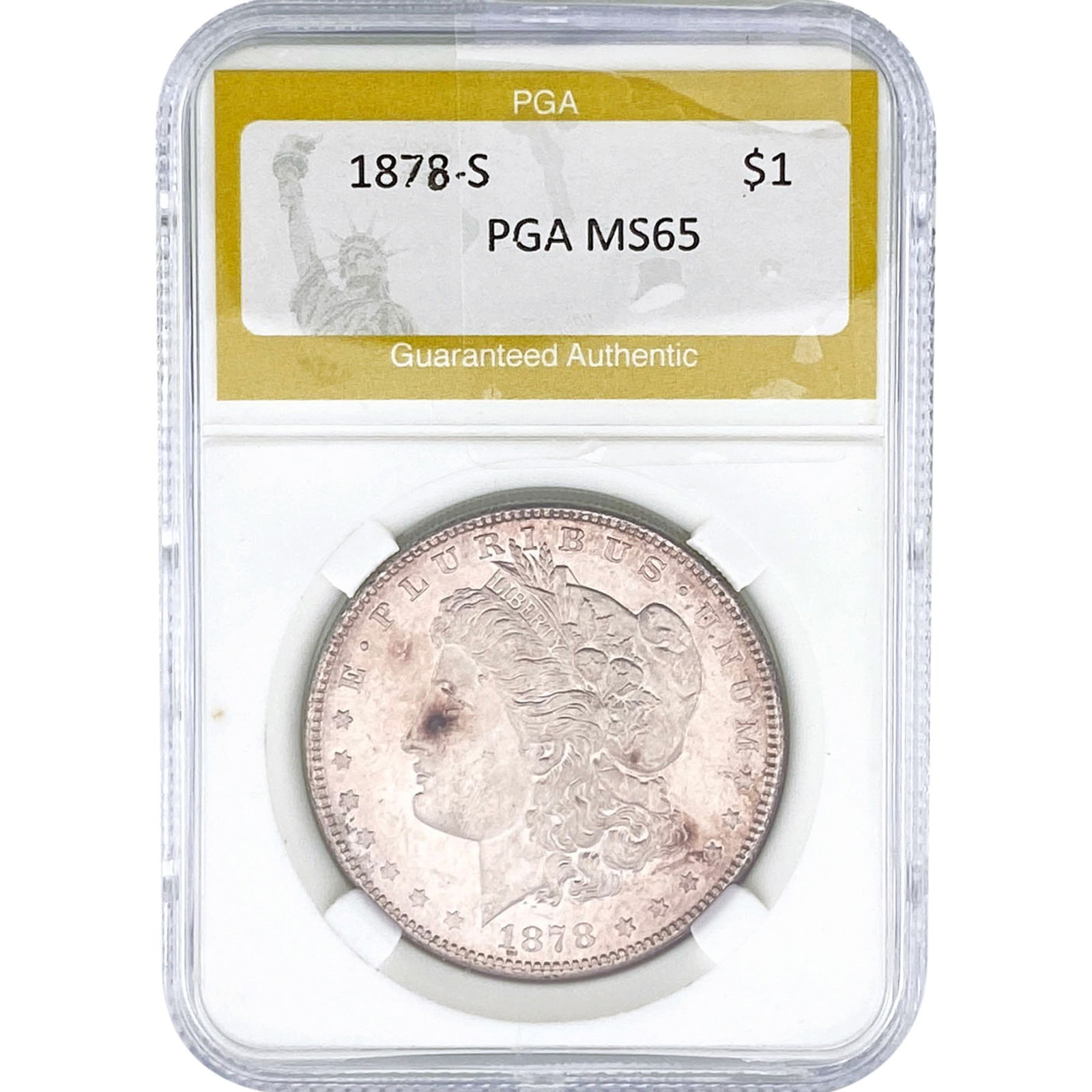1878-S Morgan Silver Dollar PGA MS65: 1878-S Morgan Silver Dollar PGA MS65