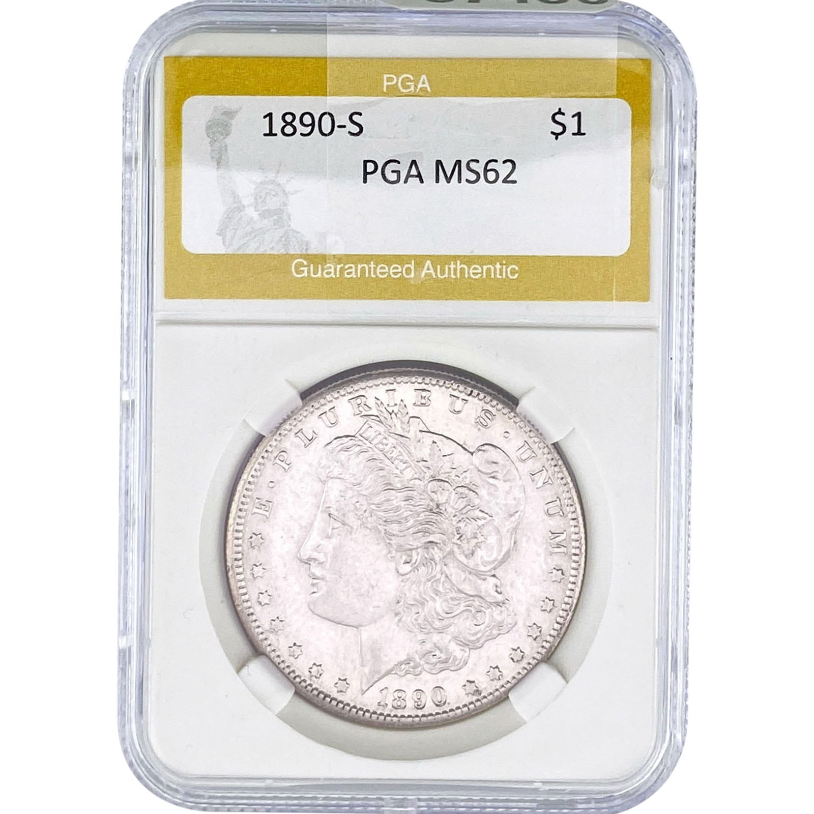 1890-S Morgan Silver Dollar PGA MS62: 1890-S Morgan Silver Dollar PGA MS62